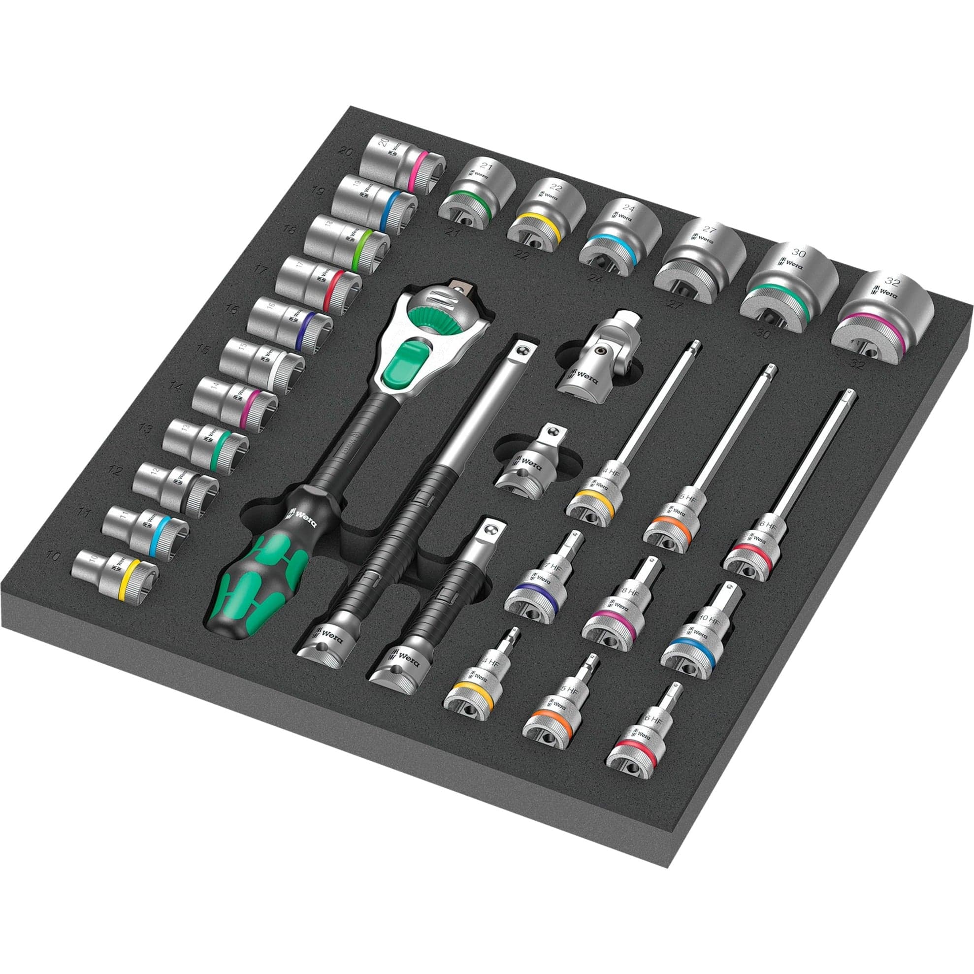 9722 Schaumstoffeinlage 8000 C Zyklop 1/2" Knarre Set 1, 31‑teilig, Werkzeug-Set
