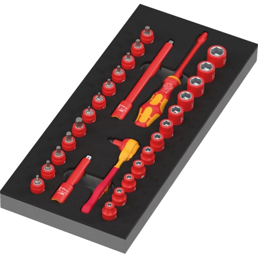 9727 Schaumstoffeinlage 8007 A VDE Zyklop VDE Knarre Set 1, 1/4", Steckschlüssel