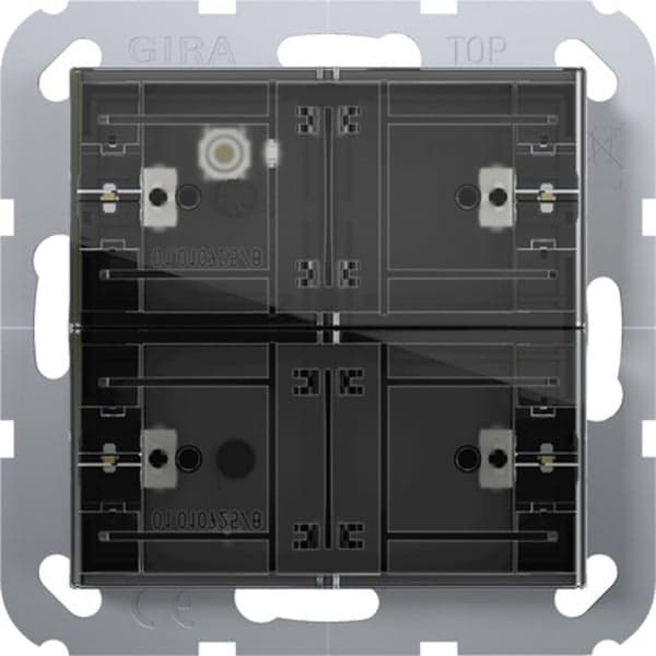 Tastsensor vier Komfort zwei-fach für Gira One und KNX mit Inbetriebnahme-Wippe