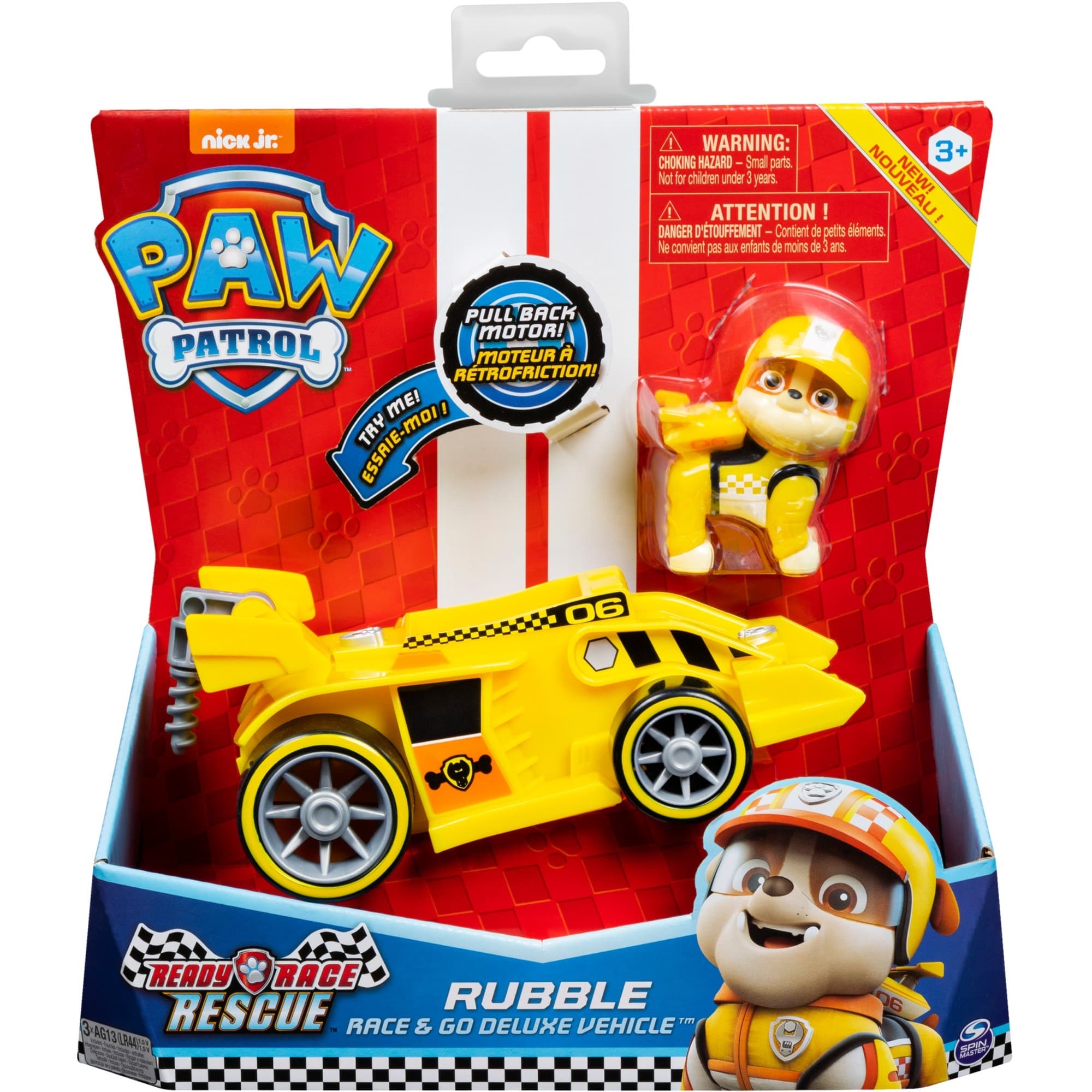 Paw Patrol - Ready, Race, Rescue, Rubbles Race & Go Deluxe Basis Fahrzeug, Spielfahrzeug