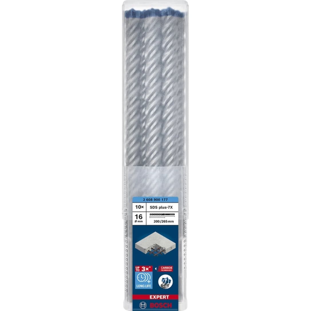 EXPERT Hammerbohrer SDS-plus-7X, Ø 16mm, 10 Stück