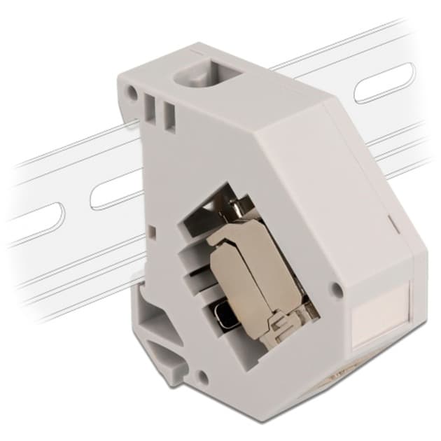 Hutschienenadapter mit Keystone-Modul RJ-45 > Cat.6a LSA