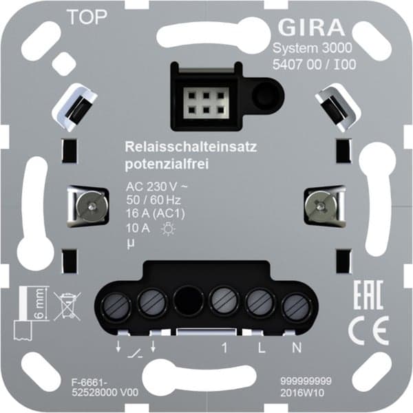 Relaisschalteinsatz potenzialfrei, 1 Kanal, 230 Volt, 16 Ampere, Unterputzmontage