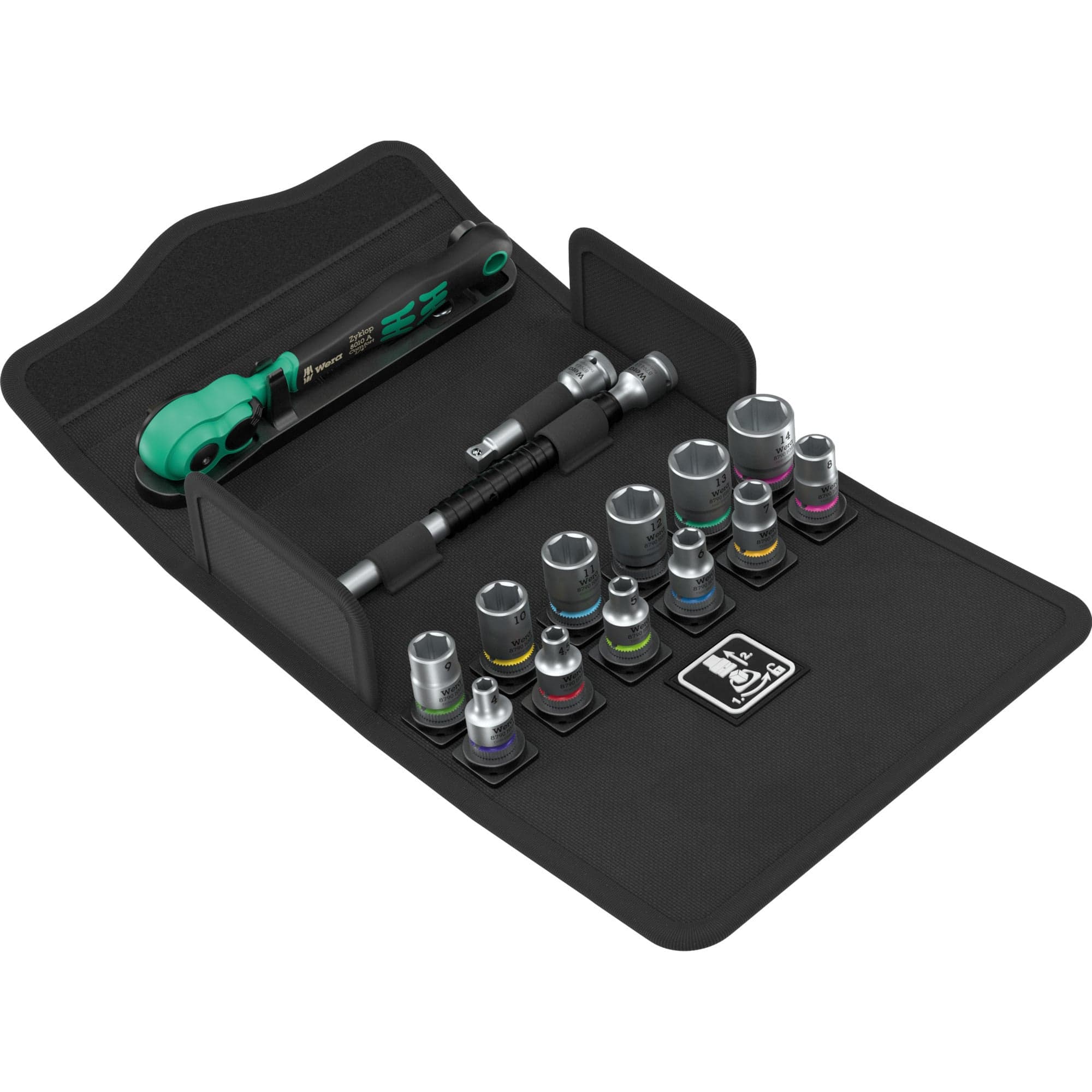 8100 SA 13 Zyklop Comfort Knarrensatz, 1/4", Werkzeug-Set