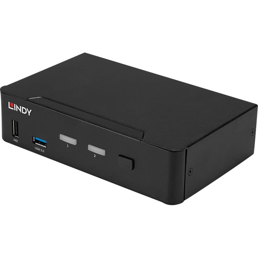 2 Port KVM Switch, DisplayPort 1.4, USB 3.0 & Audio, KVM-Switch