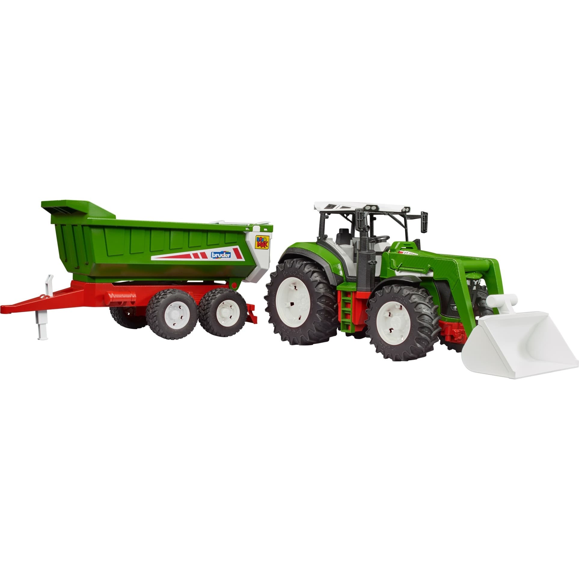 Roadmax Traktor mit Frontlader und Kippanhänger, Spielfahrzeug