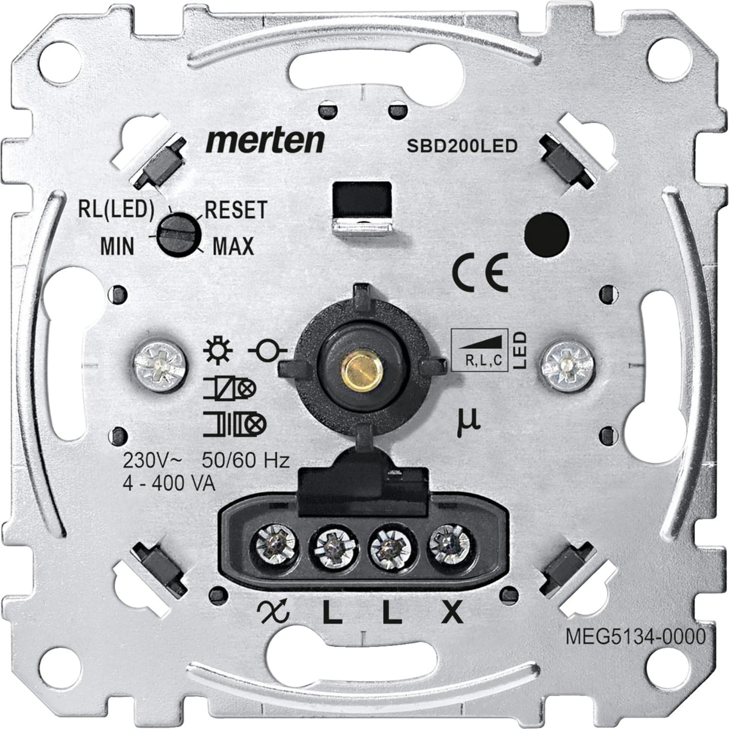Universal-Drehdimmer-Einsatz für LED-Lampen Typ MEG5134-0000, Unterputz, 230 Volt