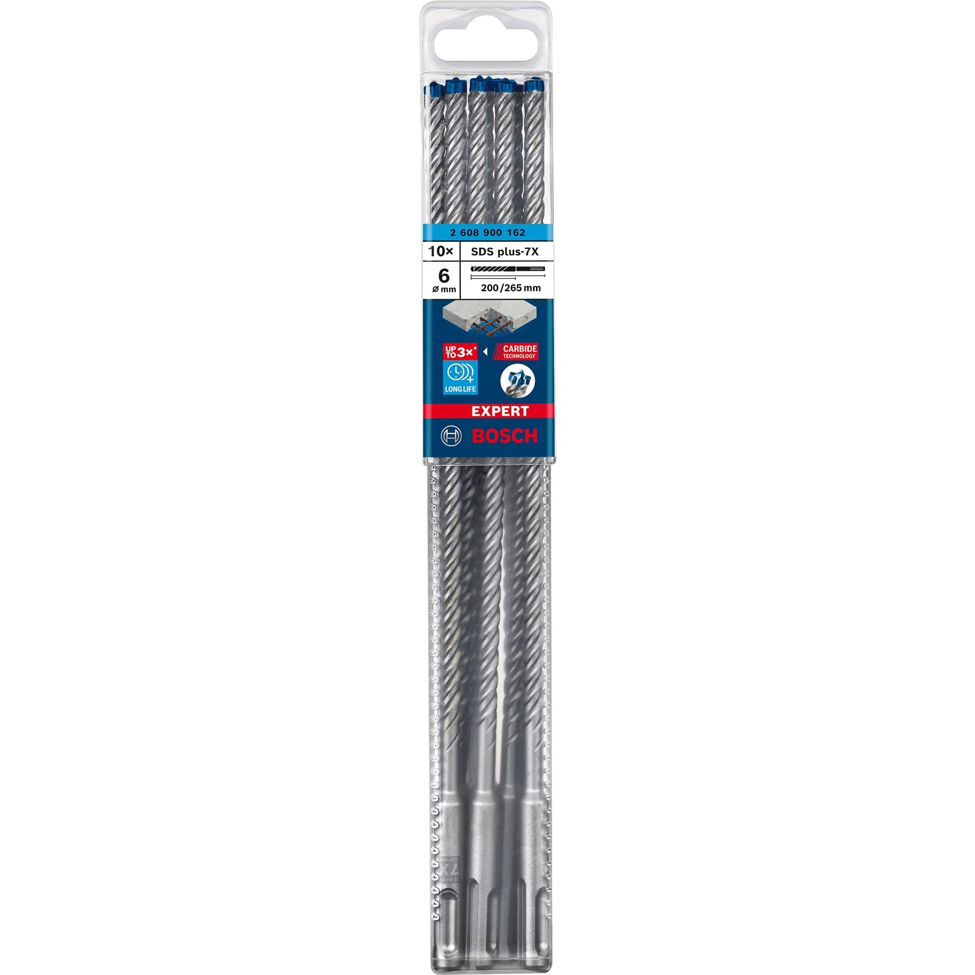 EXPERT Hammerbohrer SDS-plus-7X, Ø 6mm, 10 Stück
