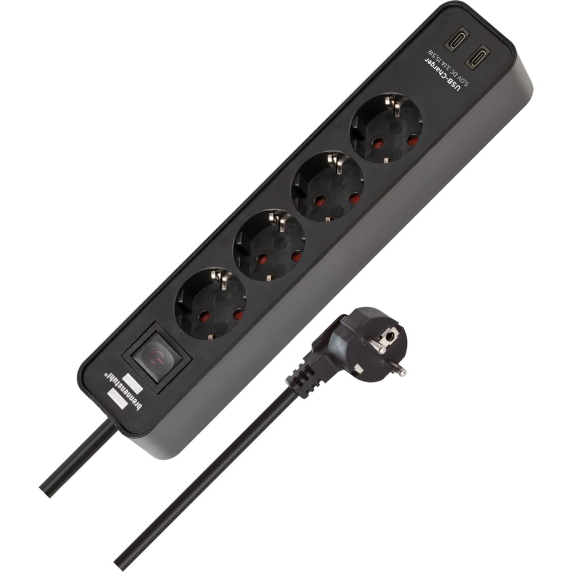 Ecolor Steckdosenleiste 4-fach, 2x USB-C