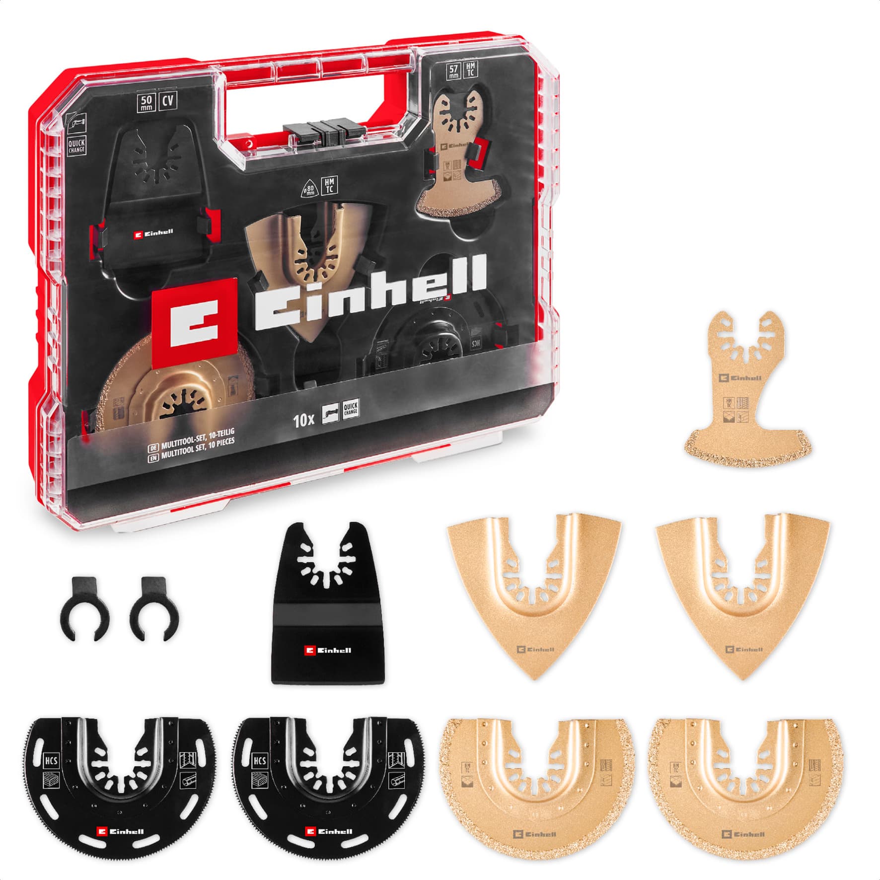 Multitool-Set 10-teilig, in XL-PLUS-CASE, Schleifscheibe