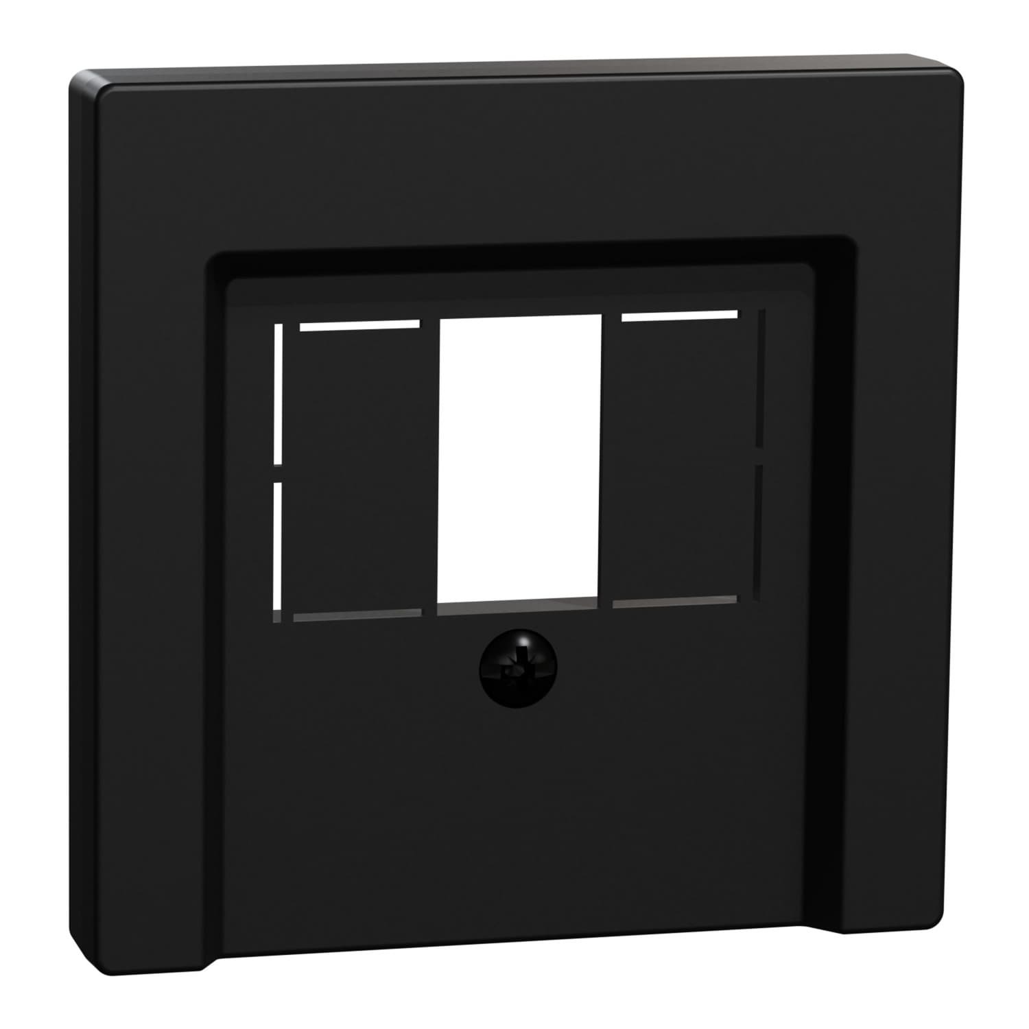 Zentralplatte schwarz matt für Telekommunikations-Anschlussdosen TAE Audio USB