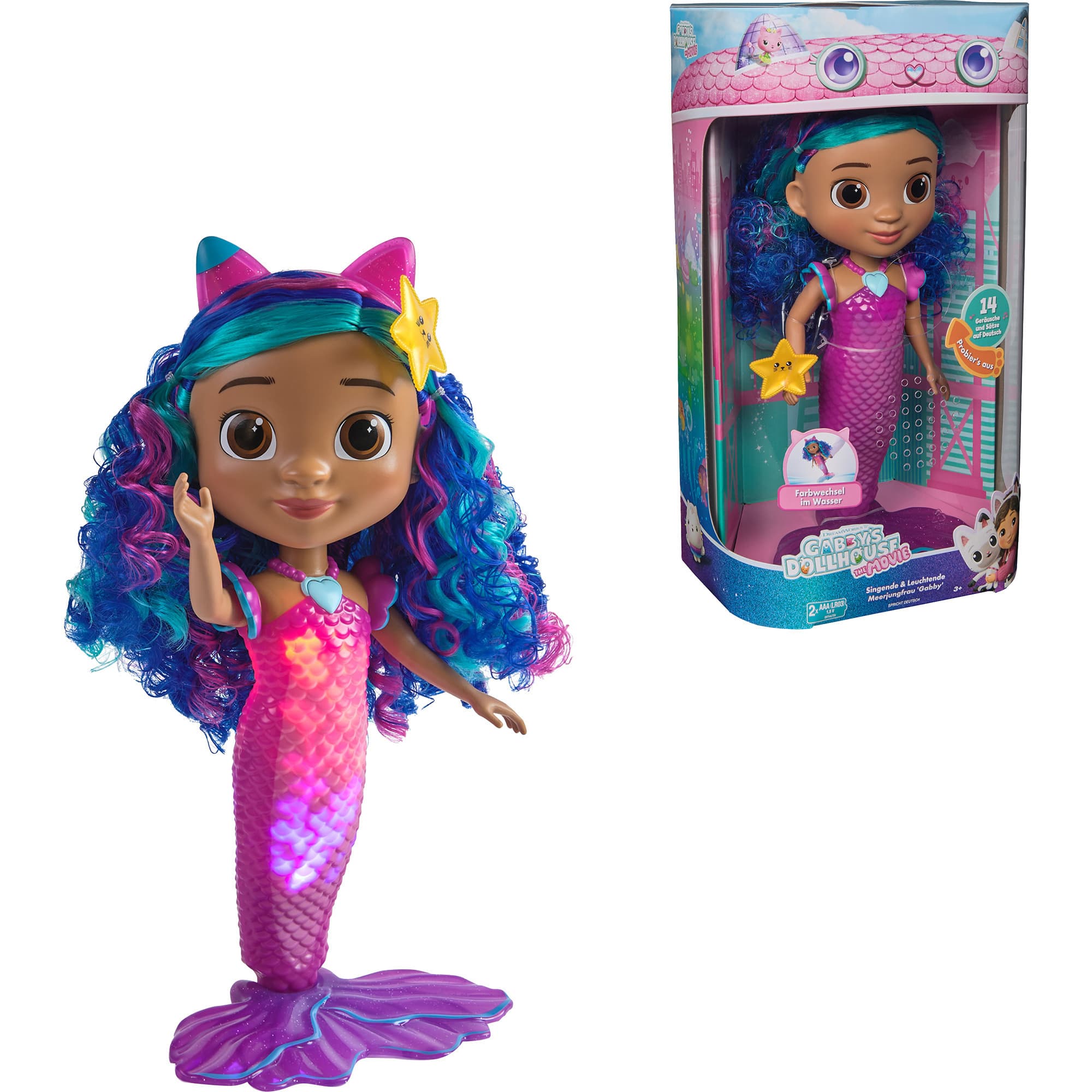Gabby''s Dollhouse: Der Film - Sing & Shine Meerjungfrau Gabby, Spielfigur