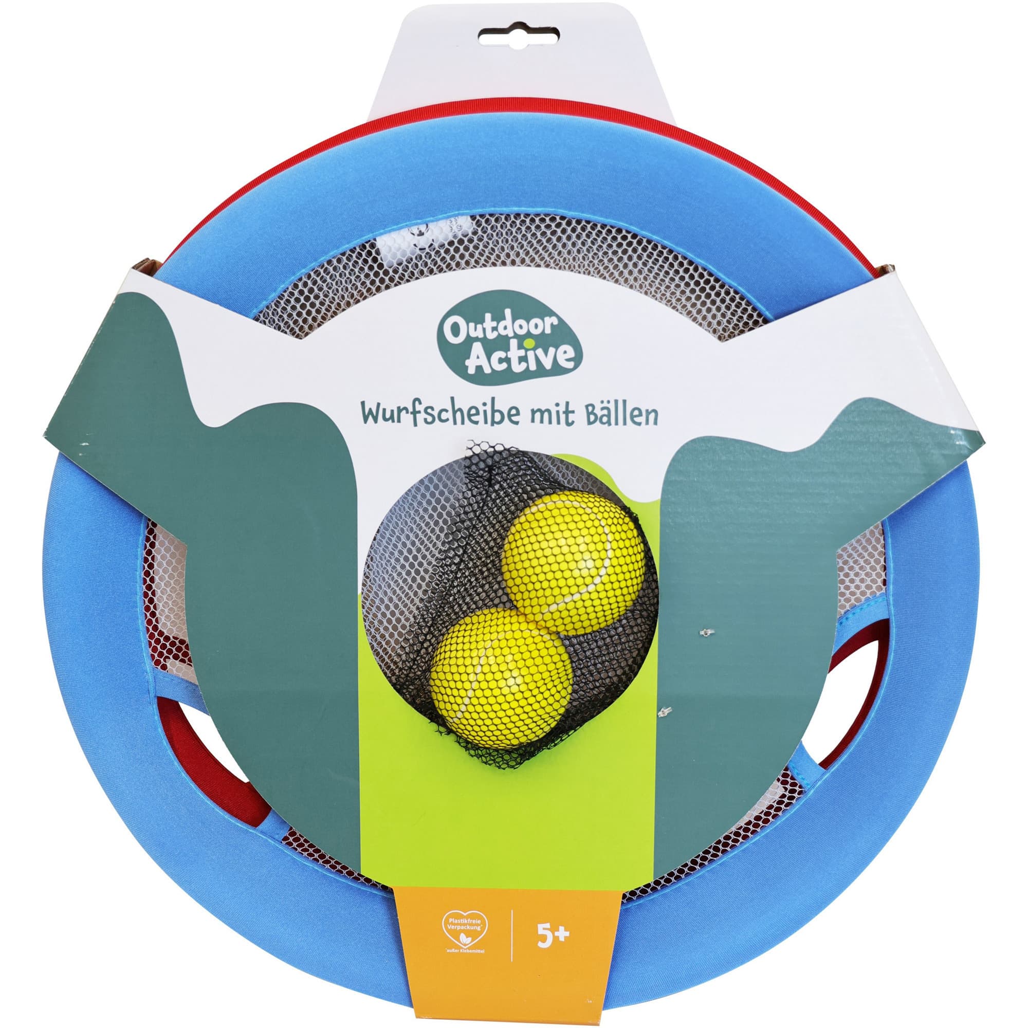 Spiel- und Wurfscheibe 2 in 1 mit Bällen, Ball