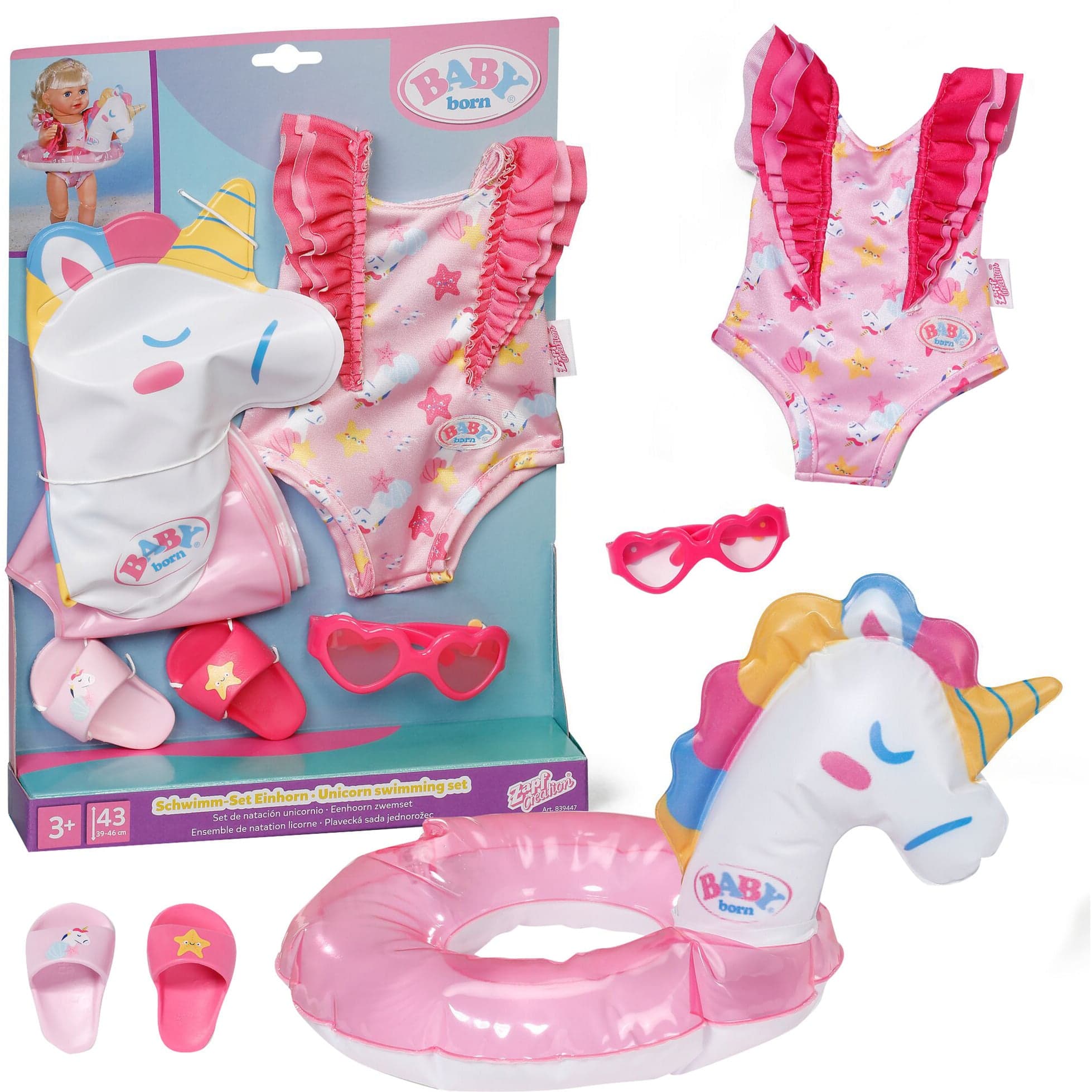 BABY born® Schwimm-Set Einhorn 43cm, Puppenzubehör