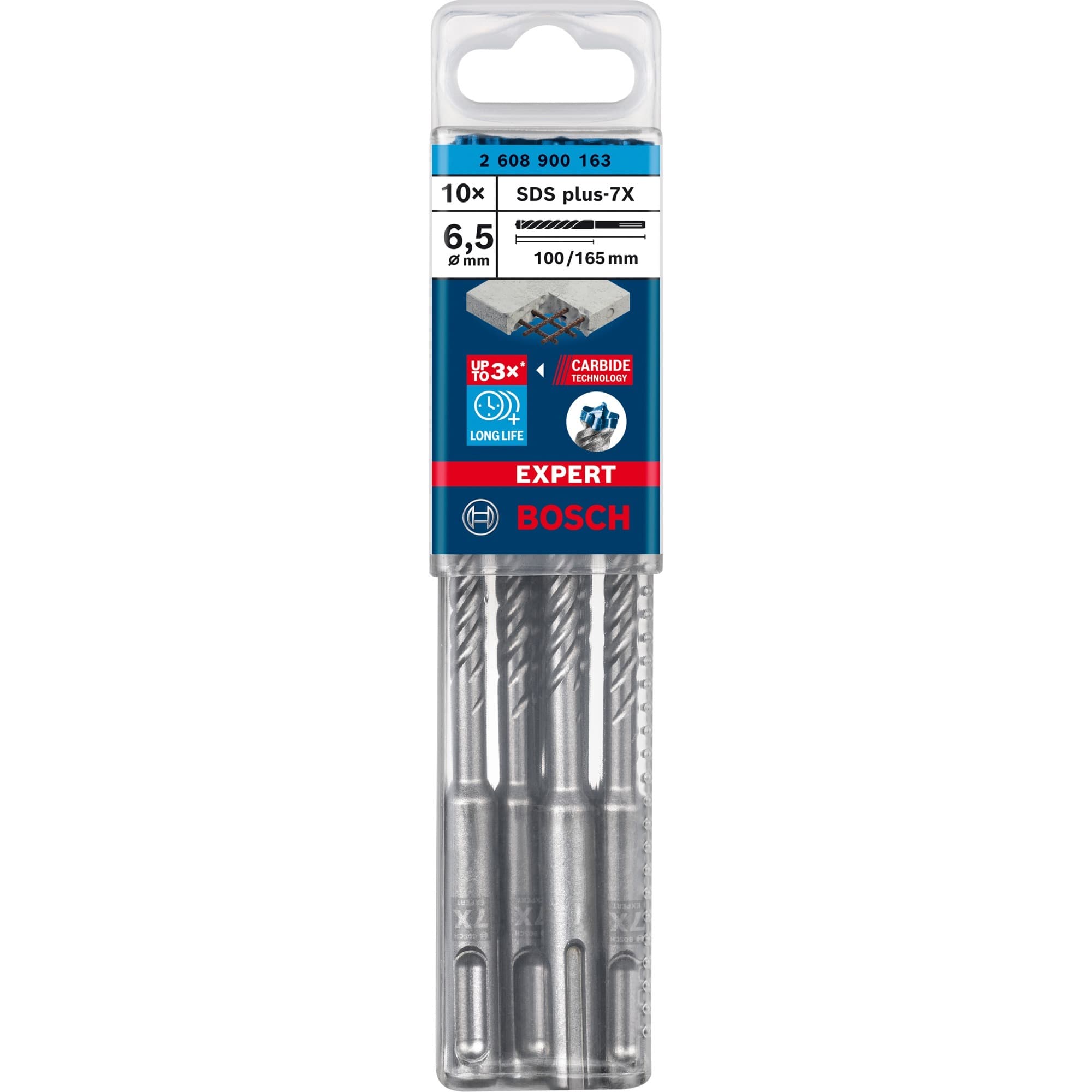 EXPERT Hammerbohrer SDS-plus-7X, Ø 6,5mm, 10 Stück