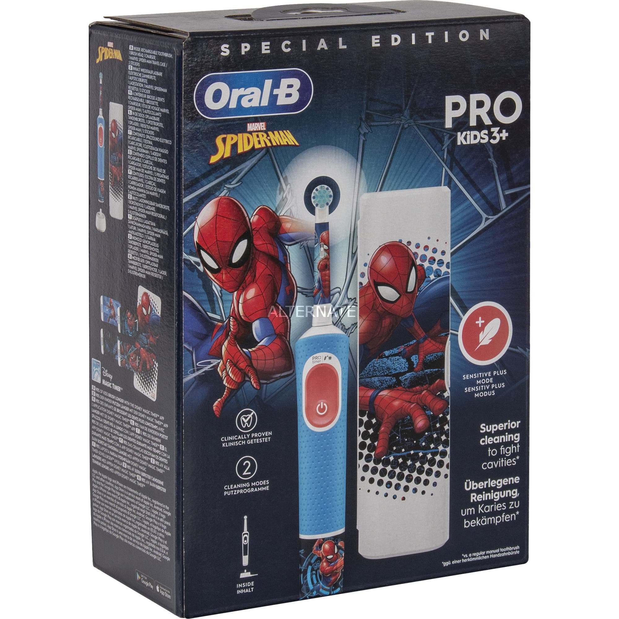 Oral-B Vitality Pro 103 Kids Spiderman mit Reiseetui, Elektrische Zahnbürste