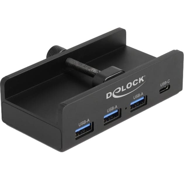 Externer USB 5 Gbps 4 Port Hub 3 x USB Typ-A und 1 x USB Type-C™ mit Feststellschraube, USB-Hub