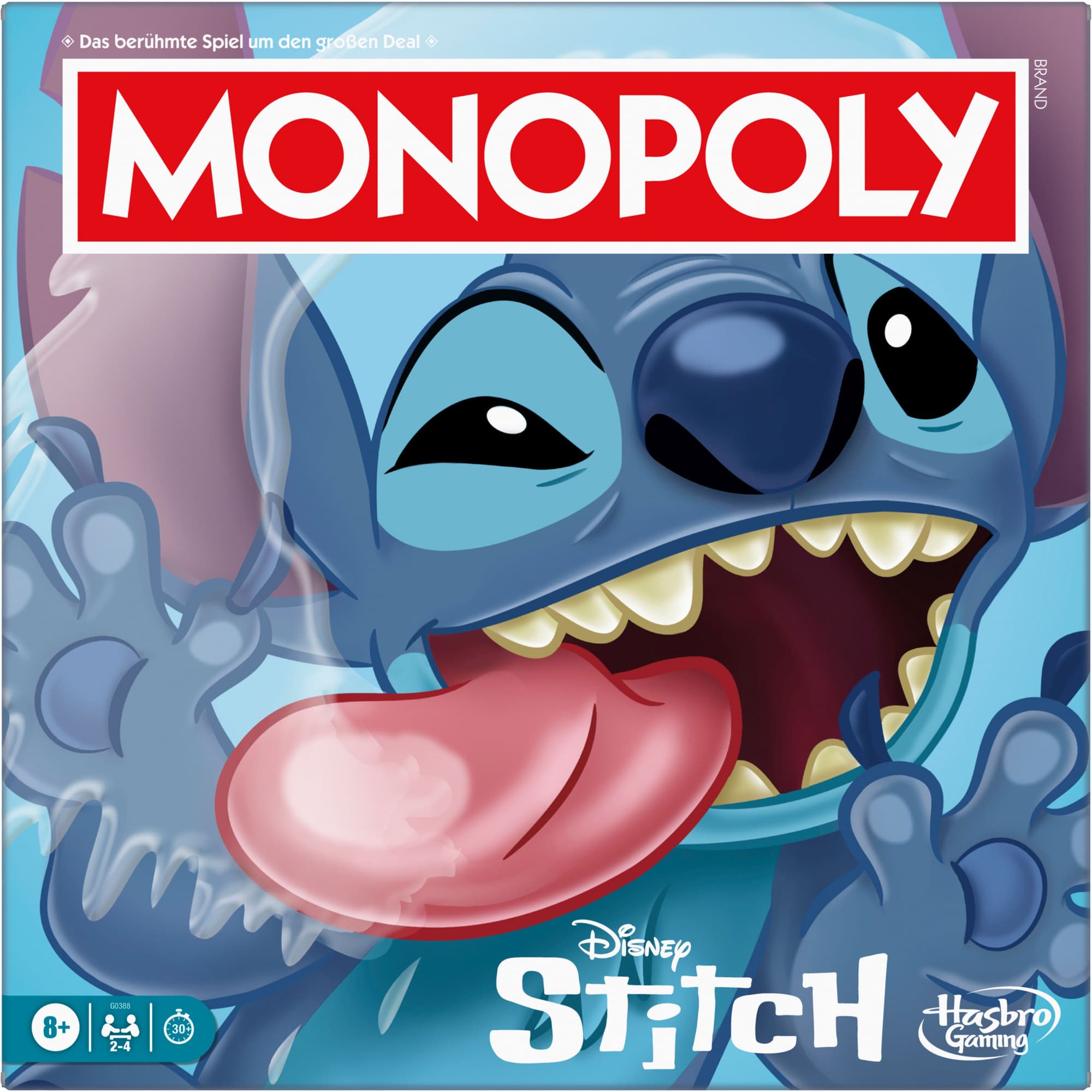 Monopoly Disney Stitch Gesellschaftsspiel mit Stitch Spielfiguren, Brettspiel