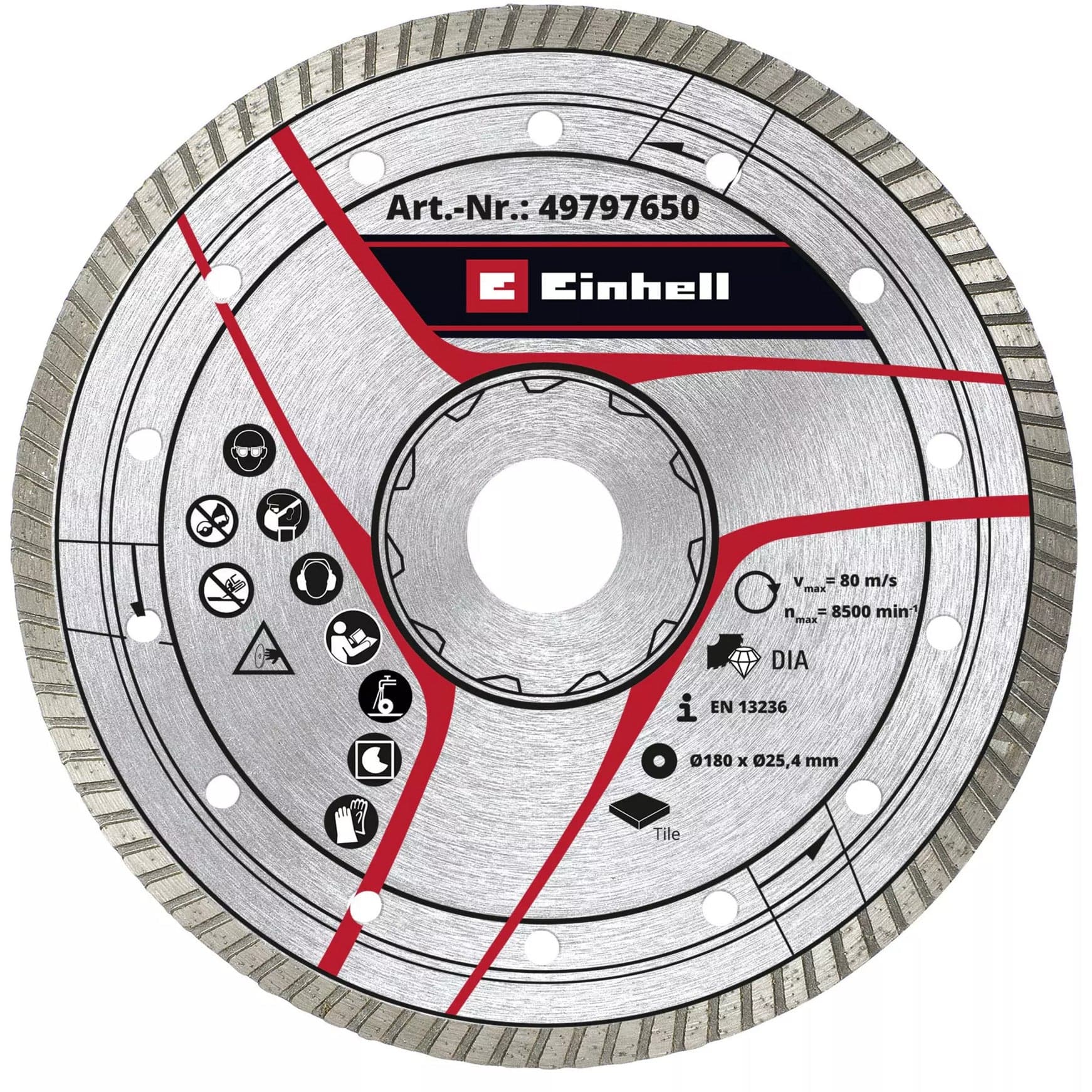 Turbo-Diamant-Trennscheibe, Ø 180 x 25,4 x 2,6mm