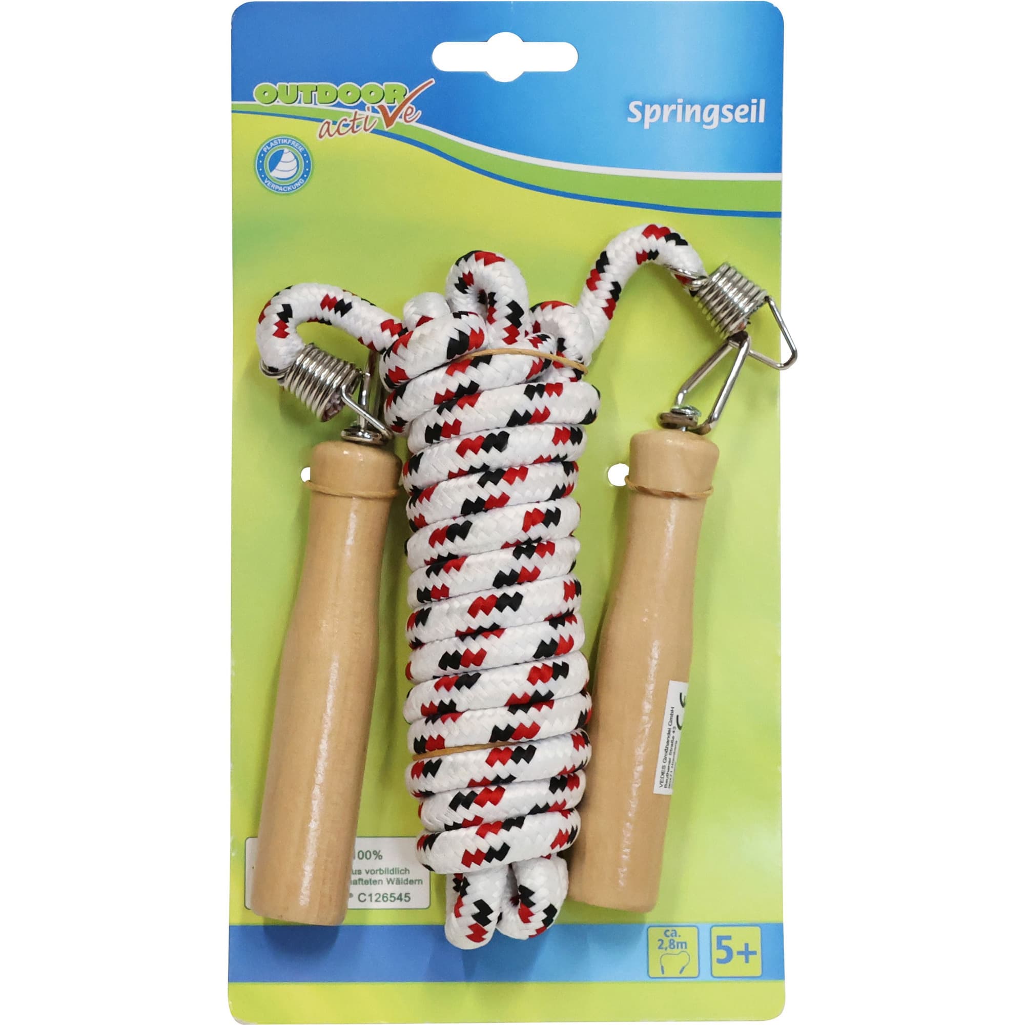 Springseil mit Holzgriffen, Länge 280 Zentimeter