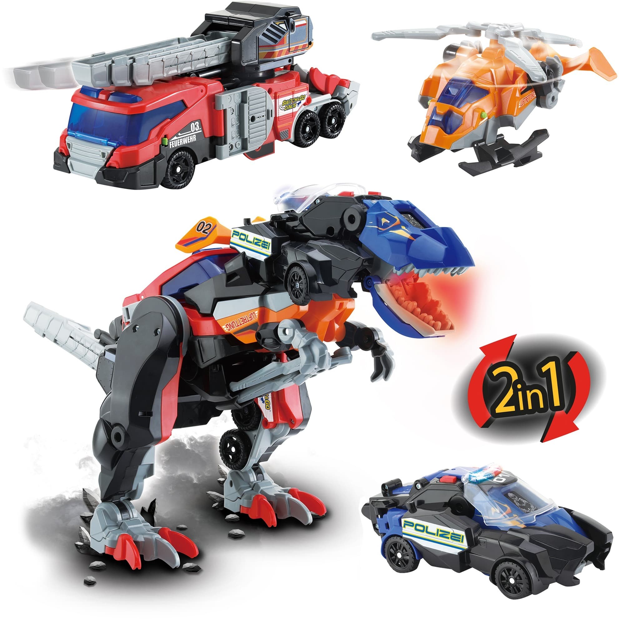 Switch & Go Dinos - 3-in-1 Super-T-Rex, Spielfigur