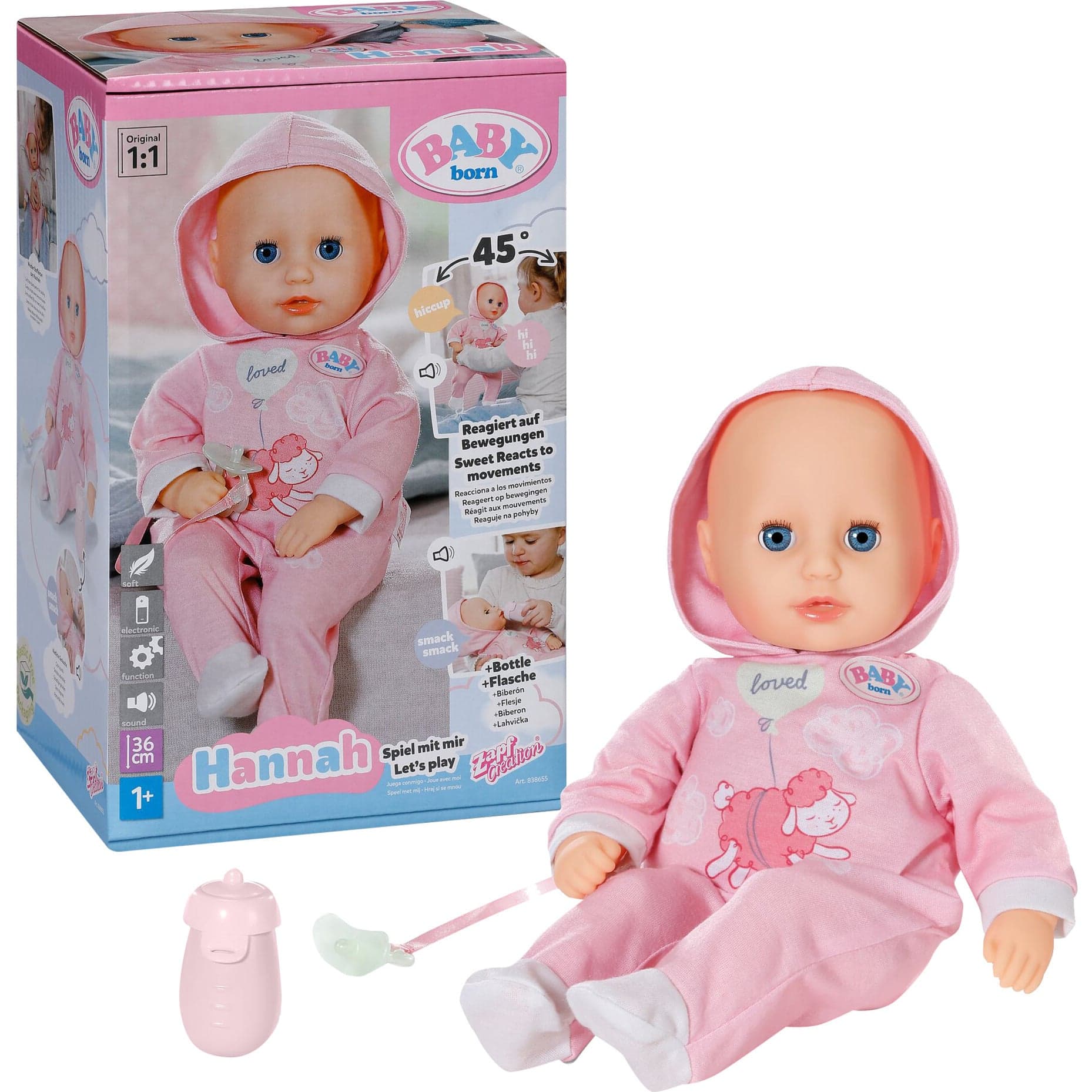 BABY born® Hannah Spiel mit mir 36cm, Puppe