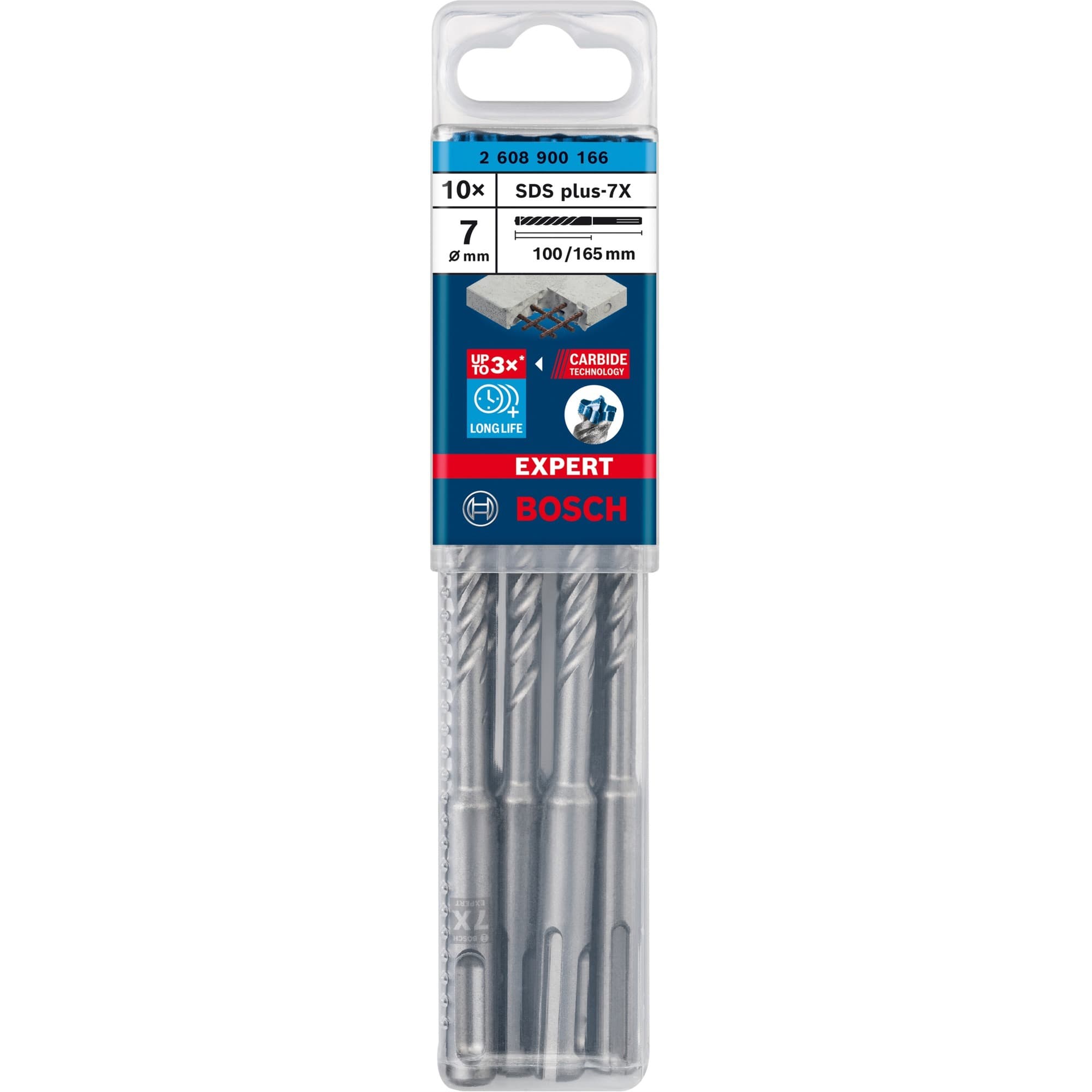 EXPERT Hammerbohrer SDS-plus-7X, Ø 7mm, 10 Stück