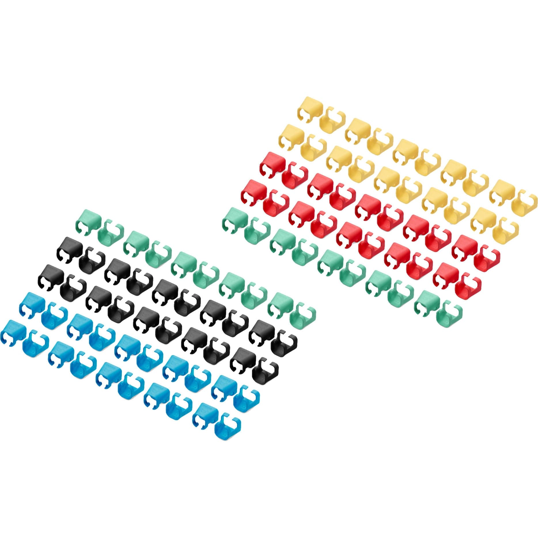 Farbclips für Patchkabel - Gemischt (je 20 Stück), Kabelclip