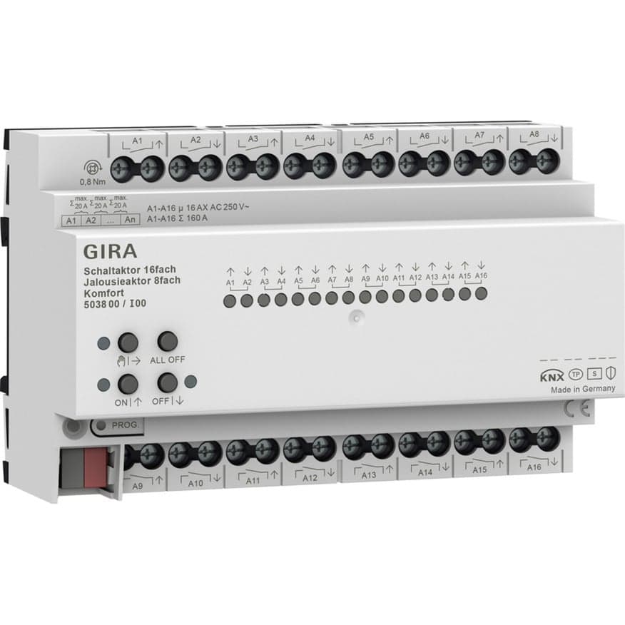Schaltaktor 16-fach 16 Ampere / Jalousieaktor 8-fach 16 Ampere Komfort für KNX