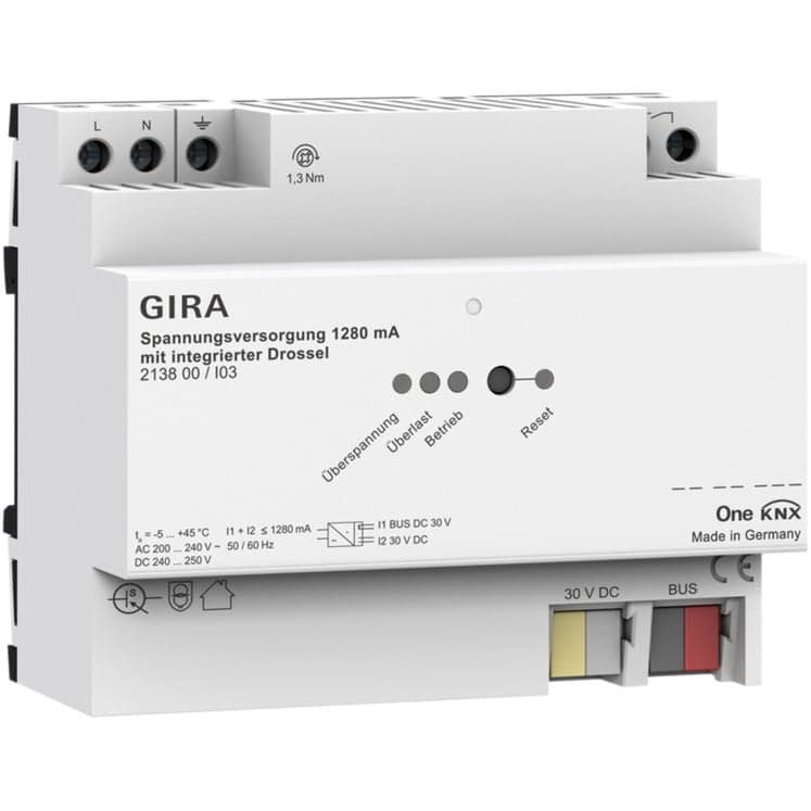 KNX-Spannungsversorgung 1280 Milliampere mit integrierter Drossel für Montageart REG, Stromversorgung
