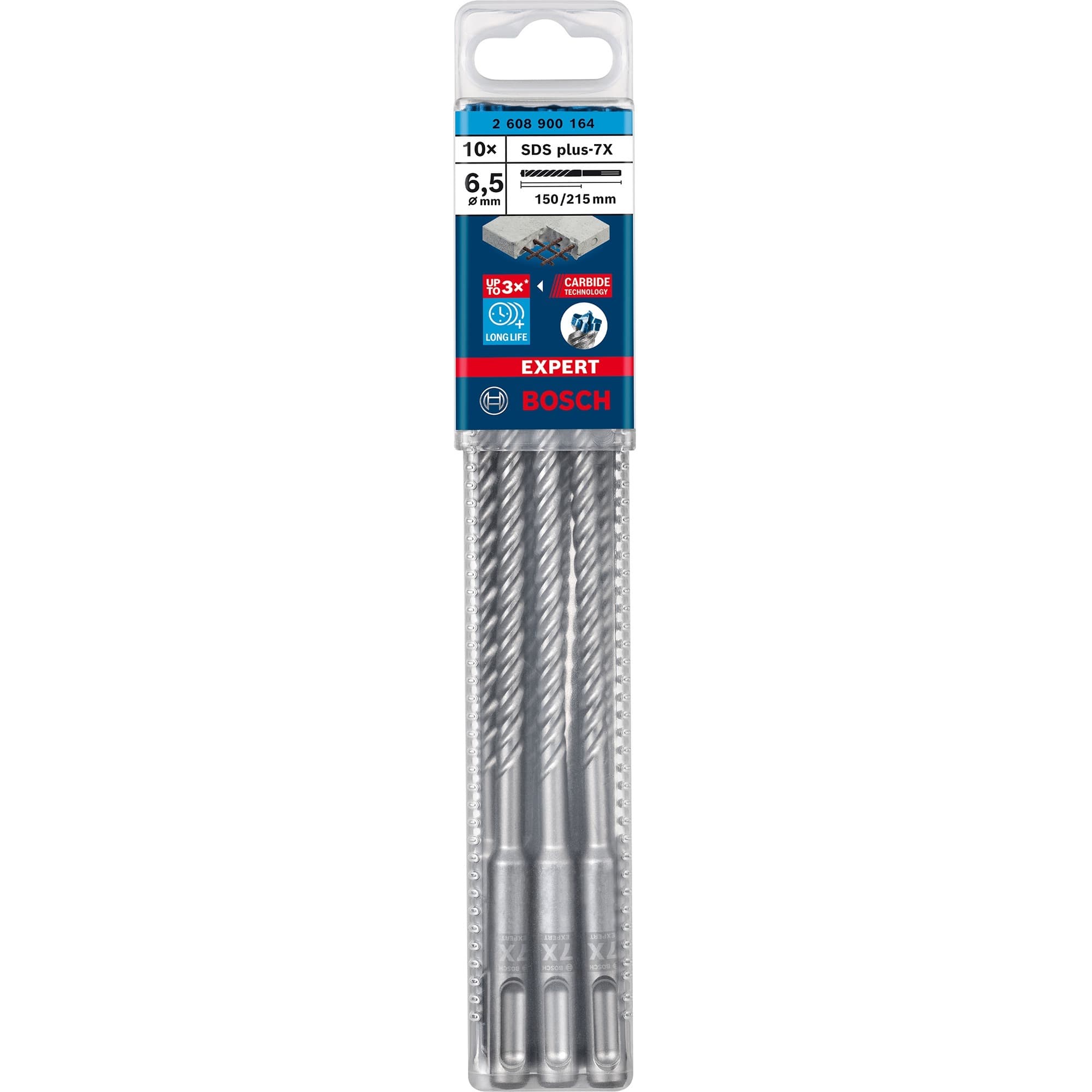 EXPERT Hammerbohrer SDS-plus-7X, Ø 6,5mm, 10 Stück