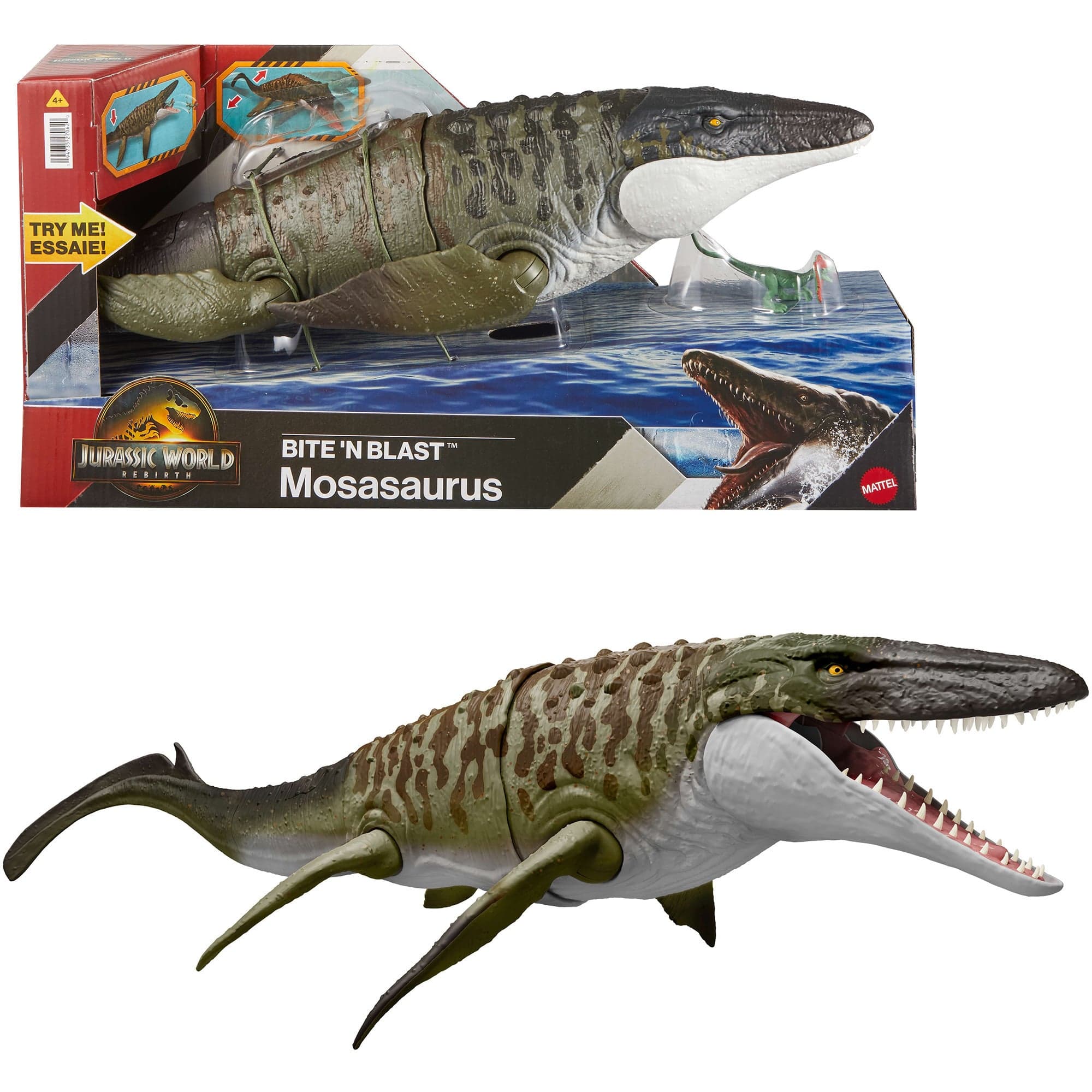 Jurassic World Rebirth Bite''n Blast Mosasaurus, Spielfigur