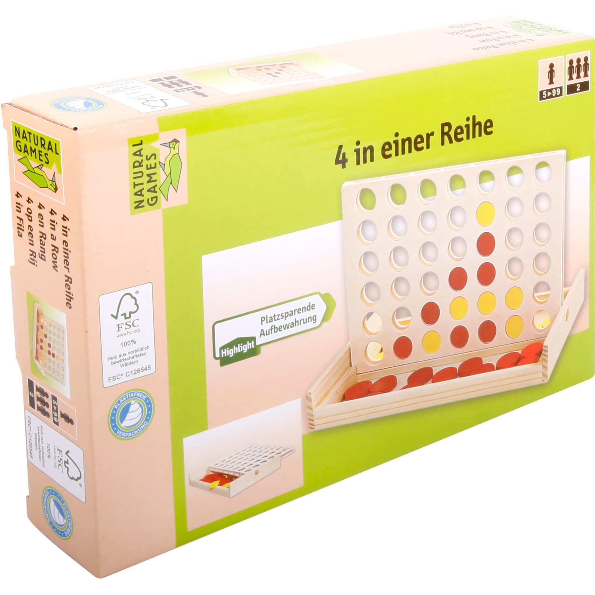 4 in einer Reihe Gesellschaftsspiel für 1 bis 2 Spieler ab 5 Jahren