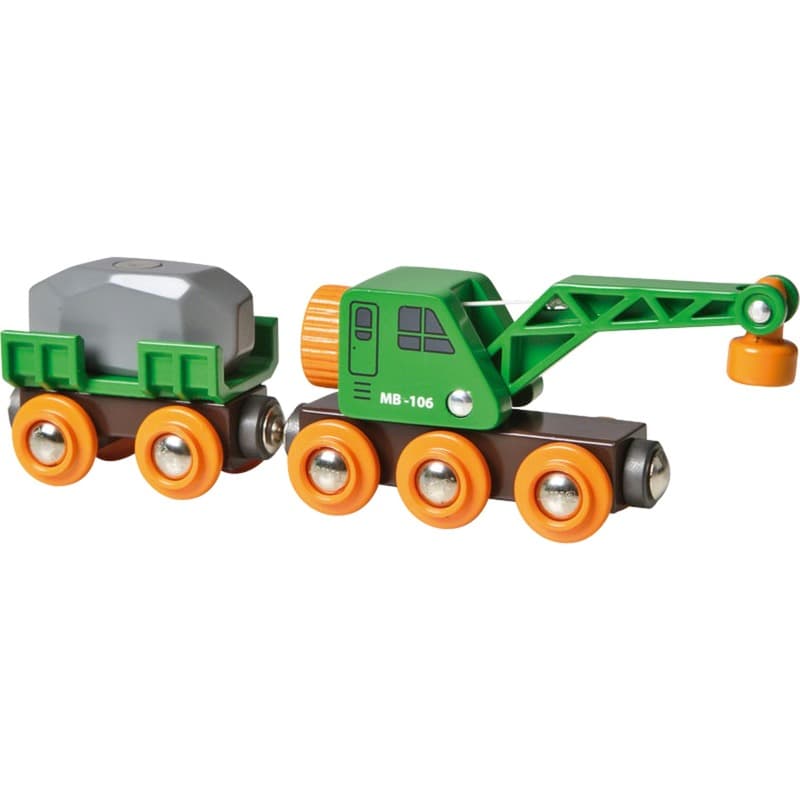 World Grüner Kranwagen mit Anhänger, Spielfahrzeug
