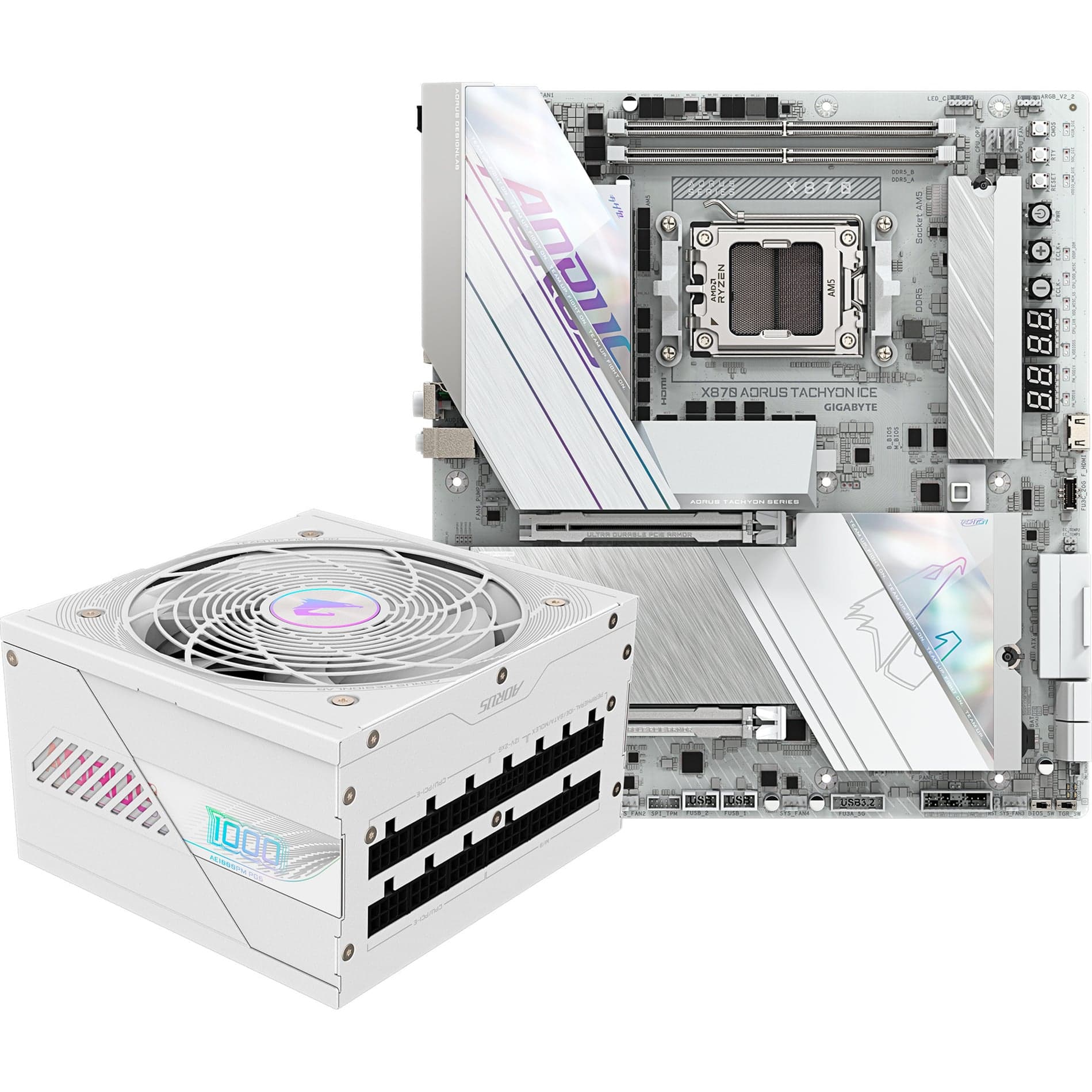 X870 A TACHYON ICE + GP-AE1000PM PG5 ICE, PC-Aufrüstkit