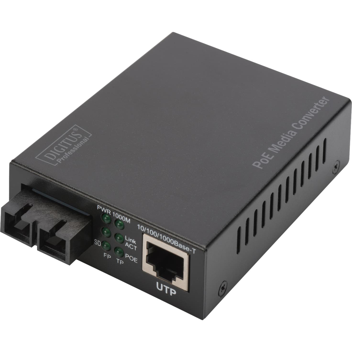 Gigabit PoE Medienkonverter, RJ45 / SC, MM, PSE
