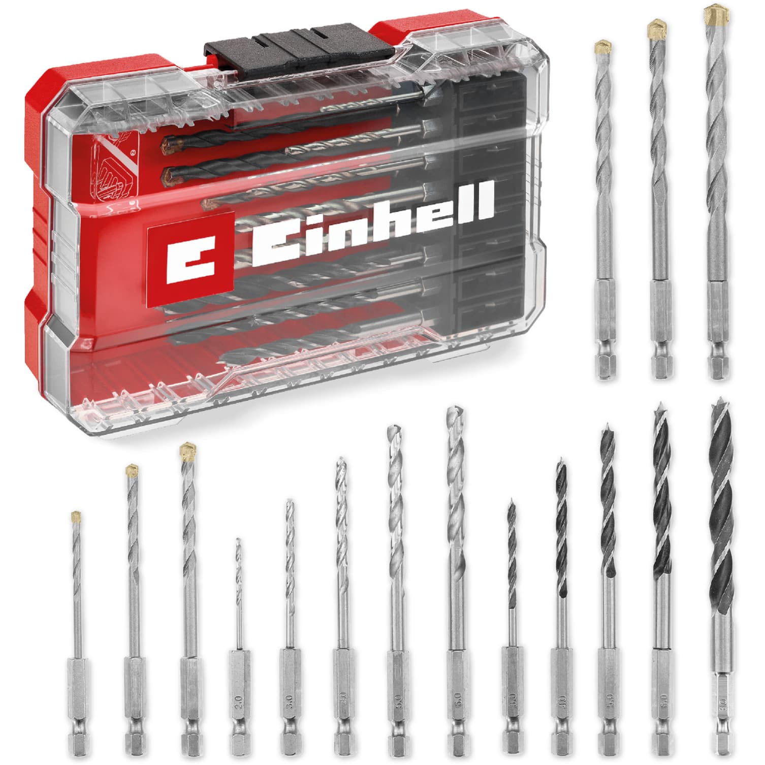 Bohrer-Set Holz, Stein und Metall M-CASE, 16-teilig, Bohrer-Satz