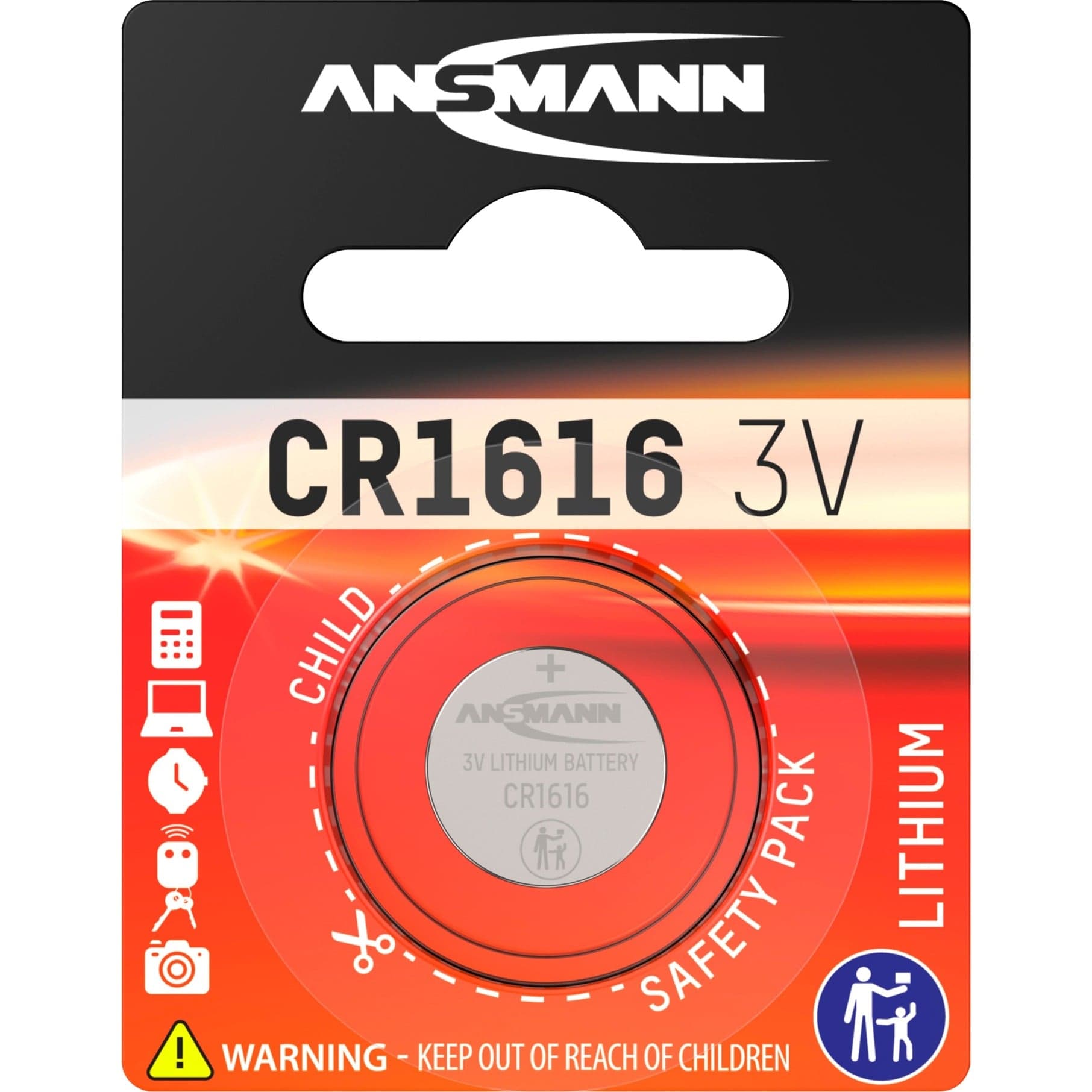 Lithium Knopfzelle CR-1616, Batterie