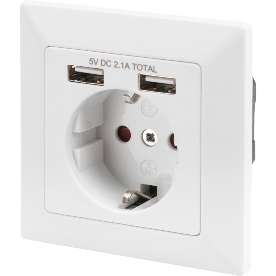 Sicherheits-Steckdose Unterputz, mit 2x USB-A