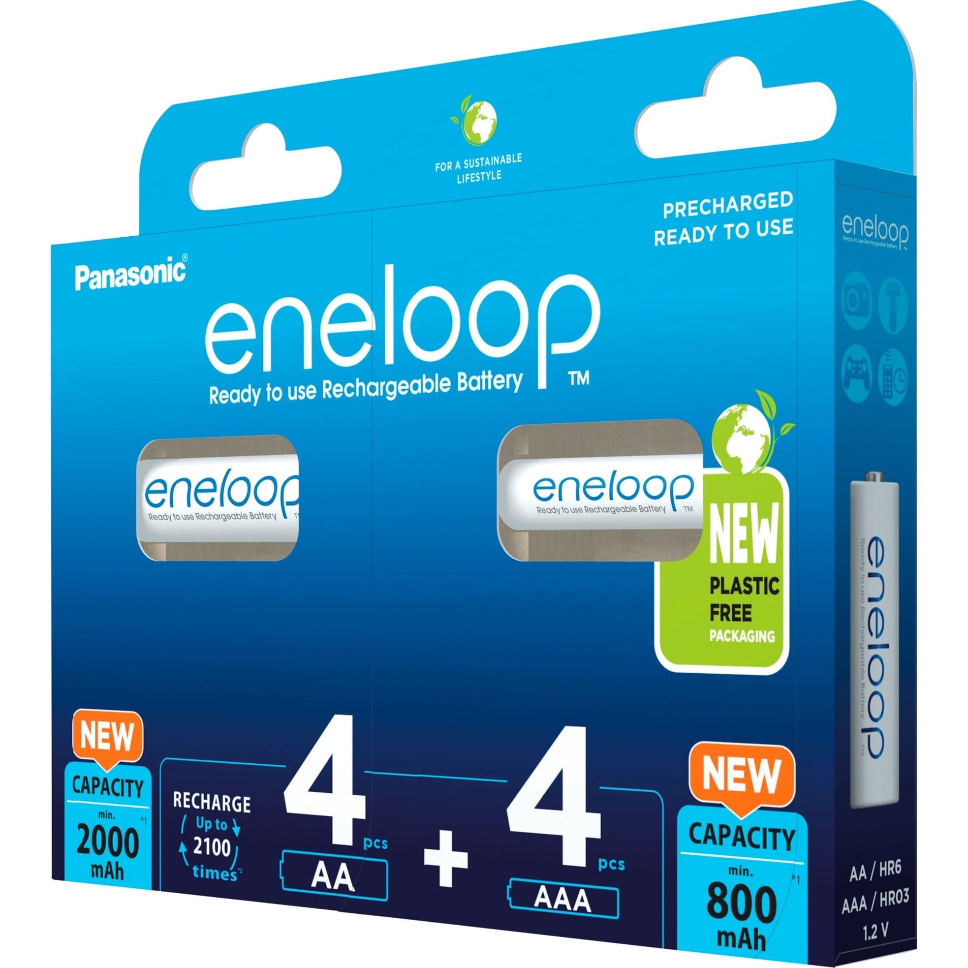 Akku eneloop 4+4 Kombi 1,2V, 4x Micro AAA + 4x Mignon AA