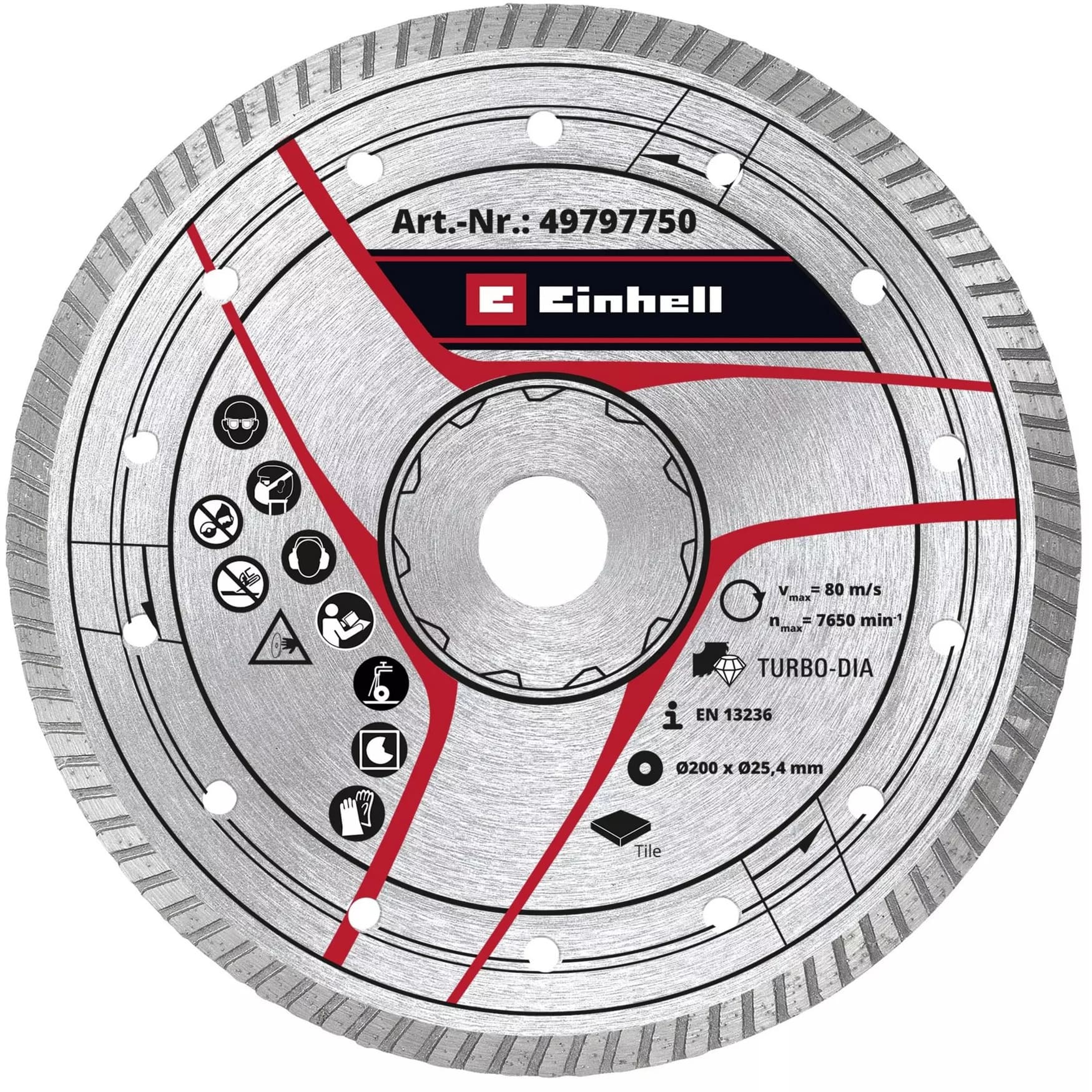 Turbo-Diamant-Trennscheibe, Ø 200 x 25,4 x 2,6mm