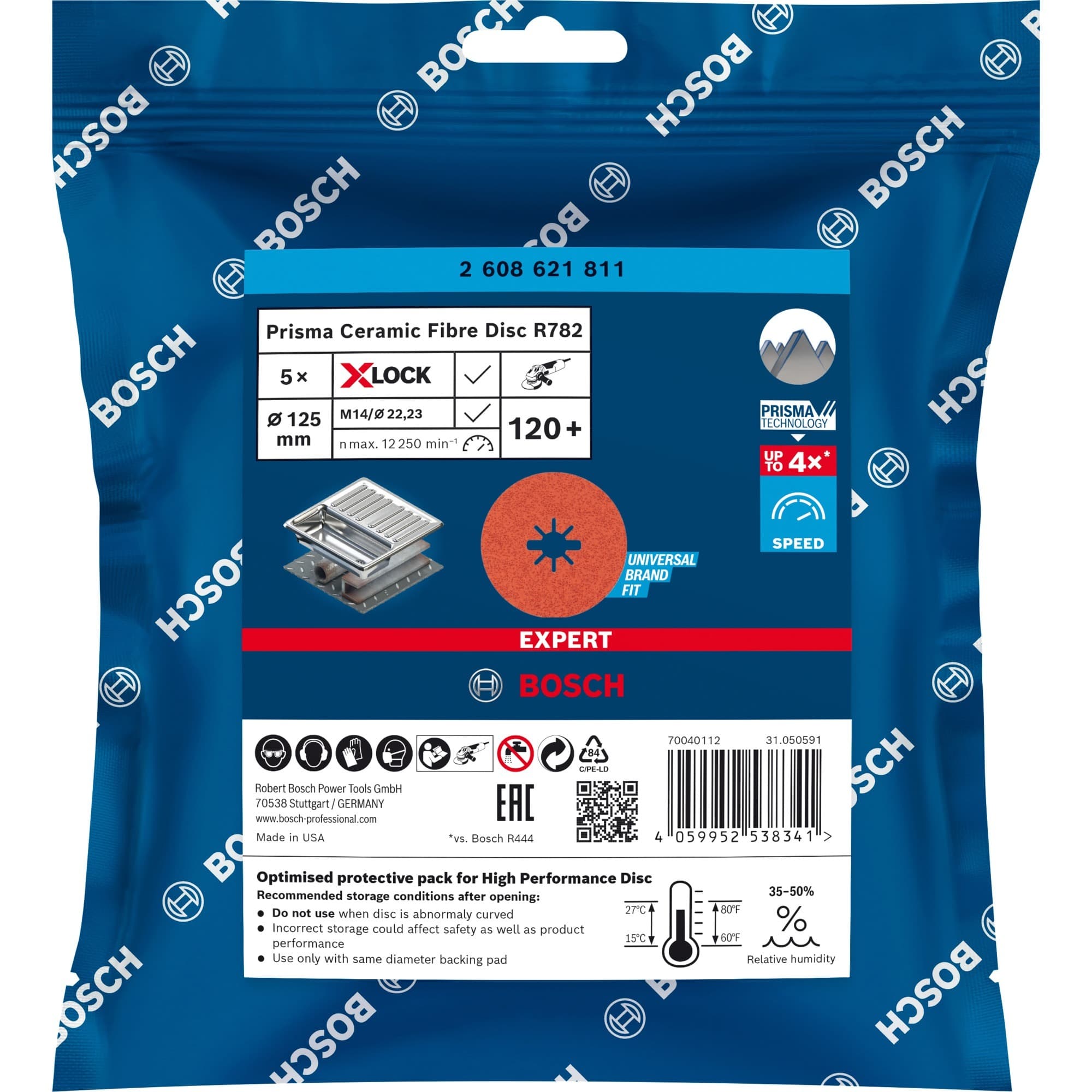 X-LOCK Expert R782 Prisma Ceramic Fiberschleifscheibe, Ø 125mm, K120