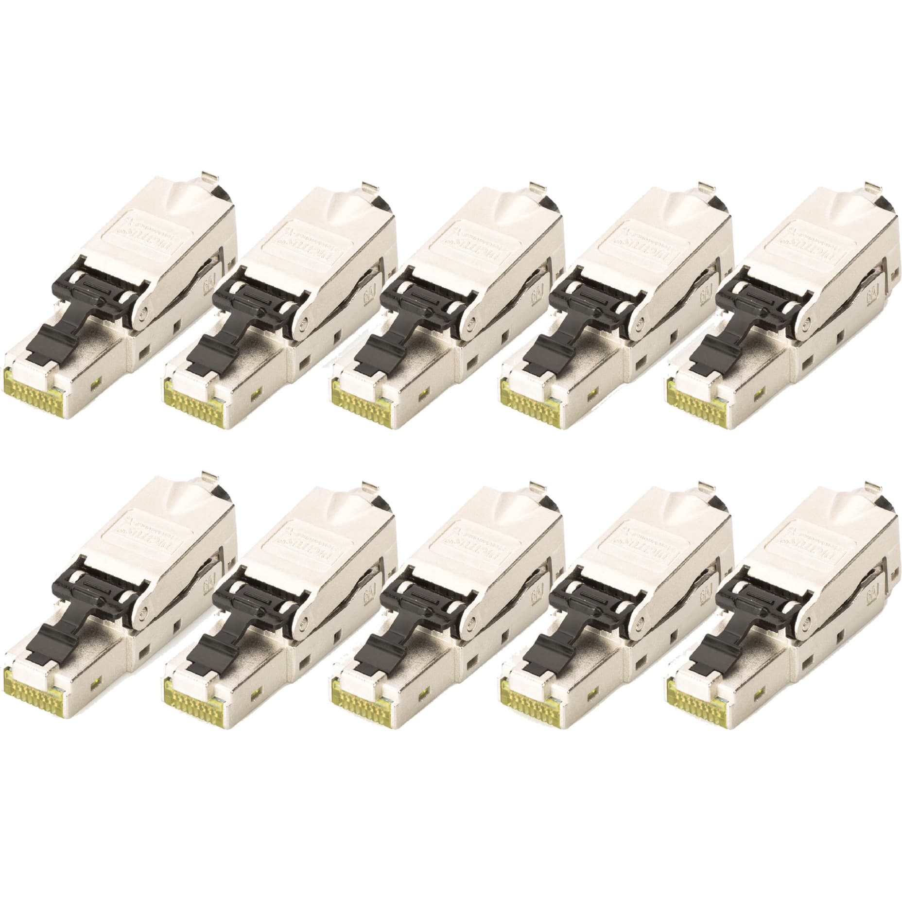 CAT.6a Feldstecker STP Staubkappe/Knickschutz, 10 Stück