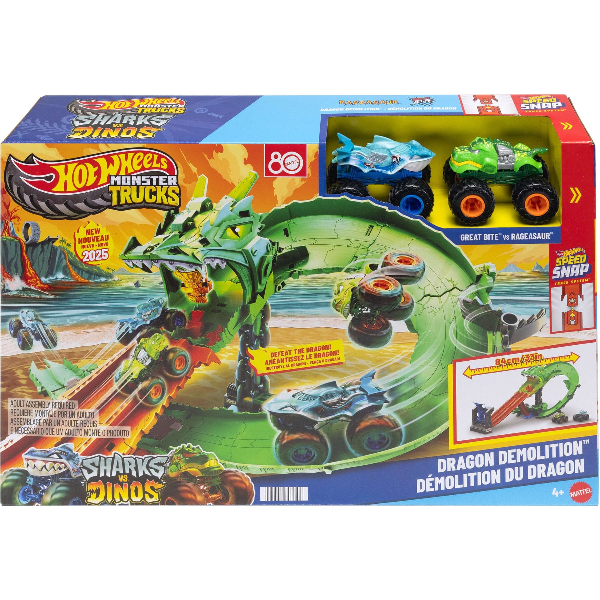 Monster Trucks Sharks vs. Dinos Drachenzerstörungs-Spielset, Rennbahn