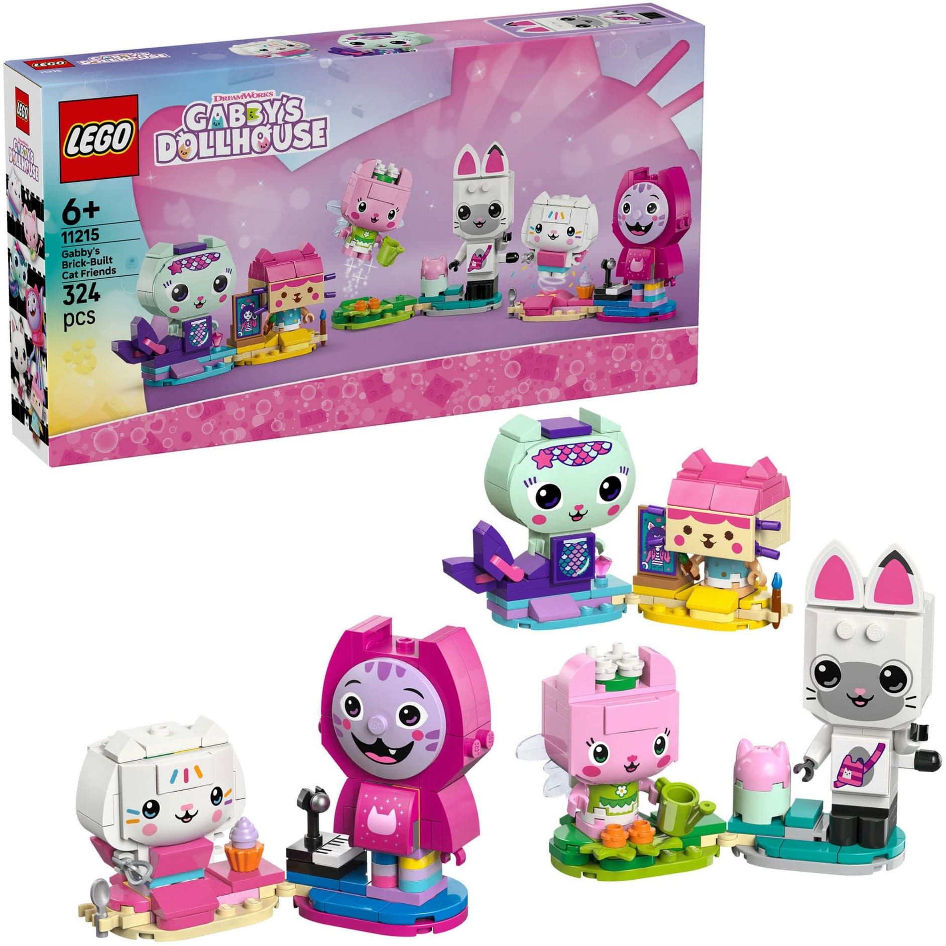 11215 Gabby''s Dollhouse Gabbys Katzenfreunde aus LEGO Steinen, Konstruktionsspielzeug