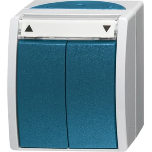 Jalousietaster Aufputz mit Beschriftungsbogen Typ 2621/4 W-53, 10 Ampere, 250 Volt