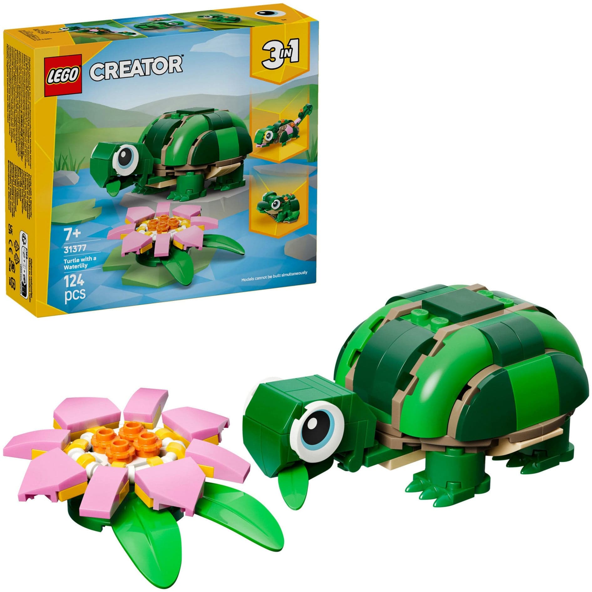 31377 Creator 3-in-1 Schildkröte mit Seerose, Konstruktionsspielzeug