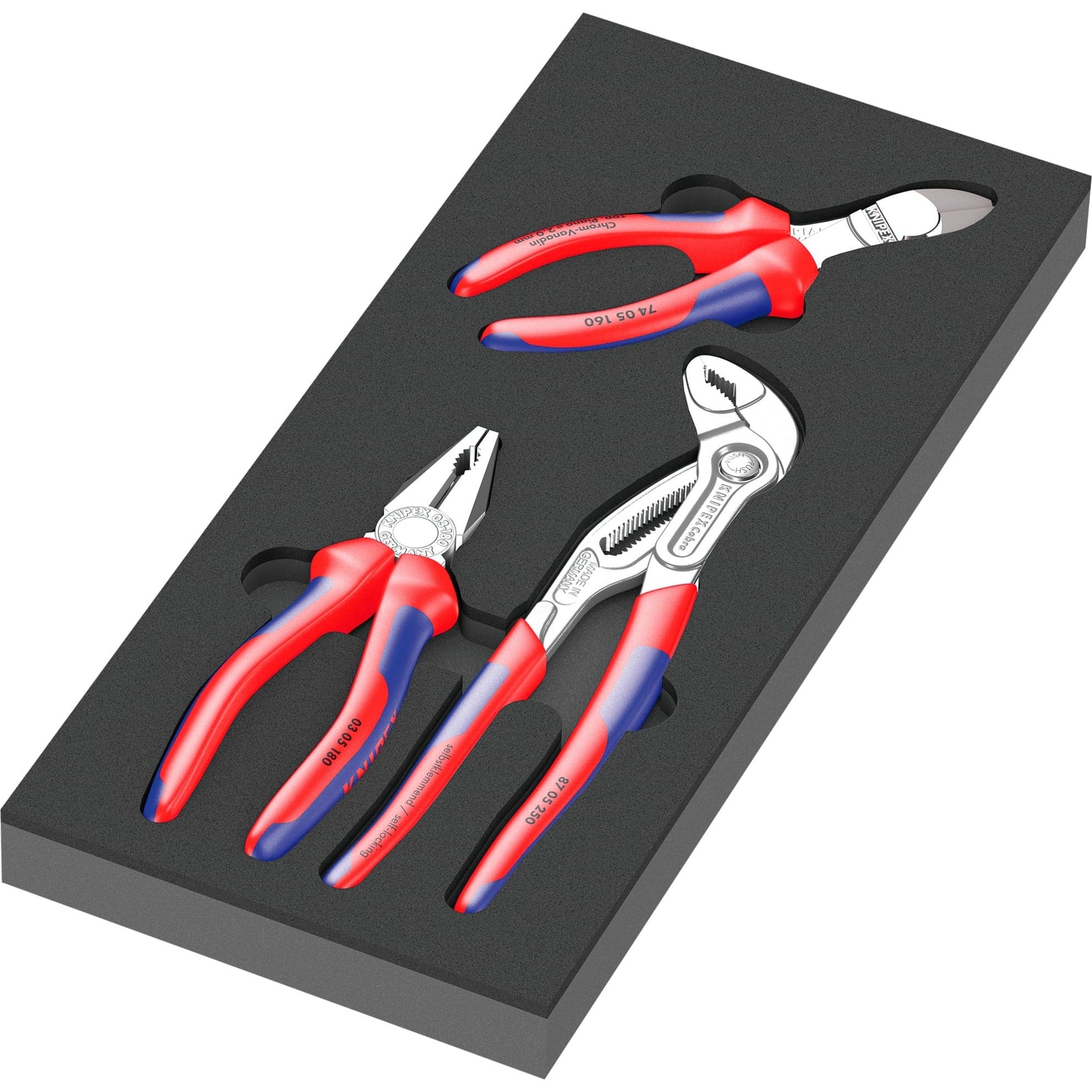 9780 Schaumstoffeinlage KNIPEX Zangen-Set 1, 3‑teilig