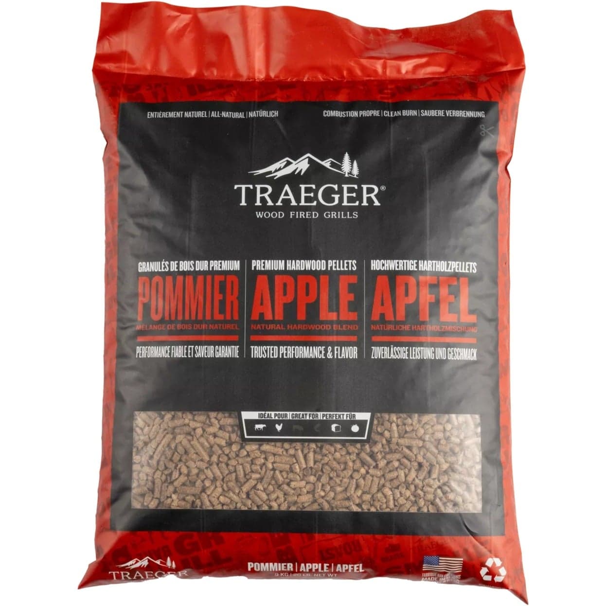 Hartholz Pellets APFEL, 9kg, Brennstoff