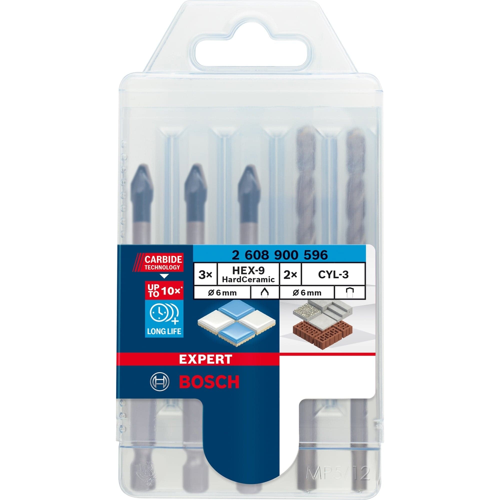 EXPERT HEX-9 HardCeramic Bohrer Mixed-Set, Ø 6mm, Bohrer-Satz